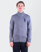 Ralph Lauren grijze trui met volledige ritssluiting maat L