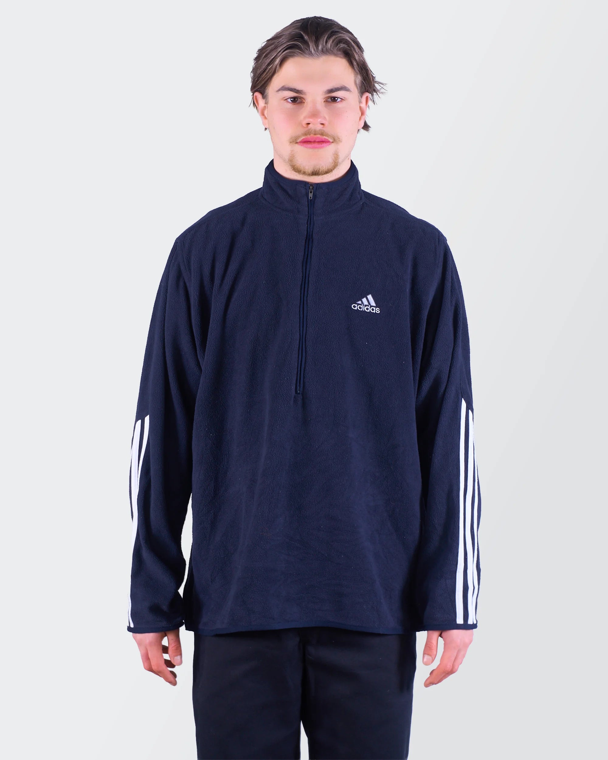 Adidas Navy Quarter-zip Fleece Sweater M