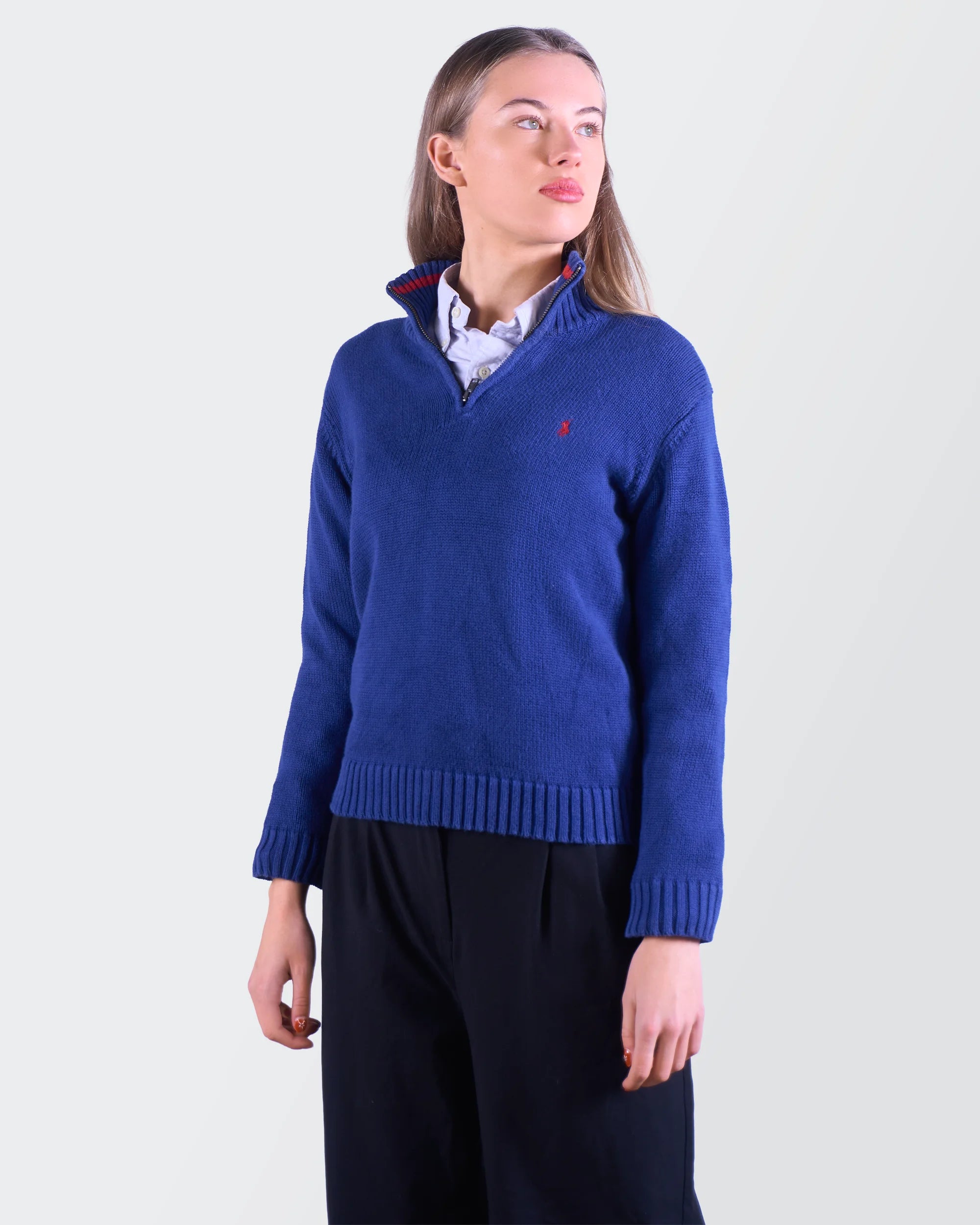 Ralph Lauren trui met kwartrits (maat XS)
