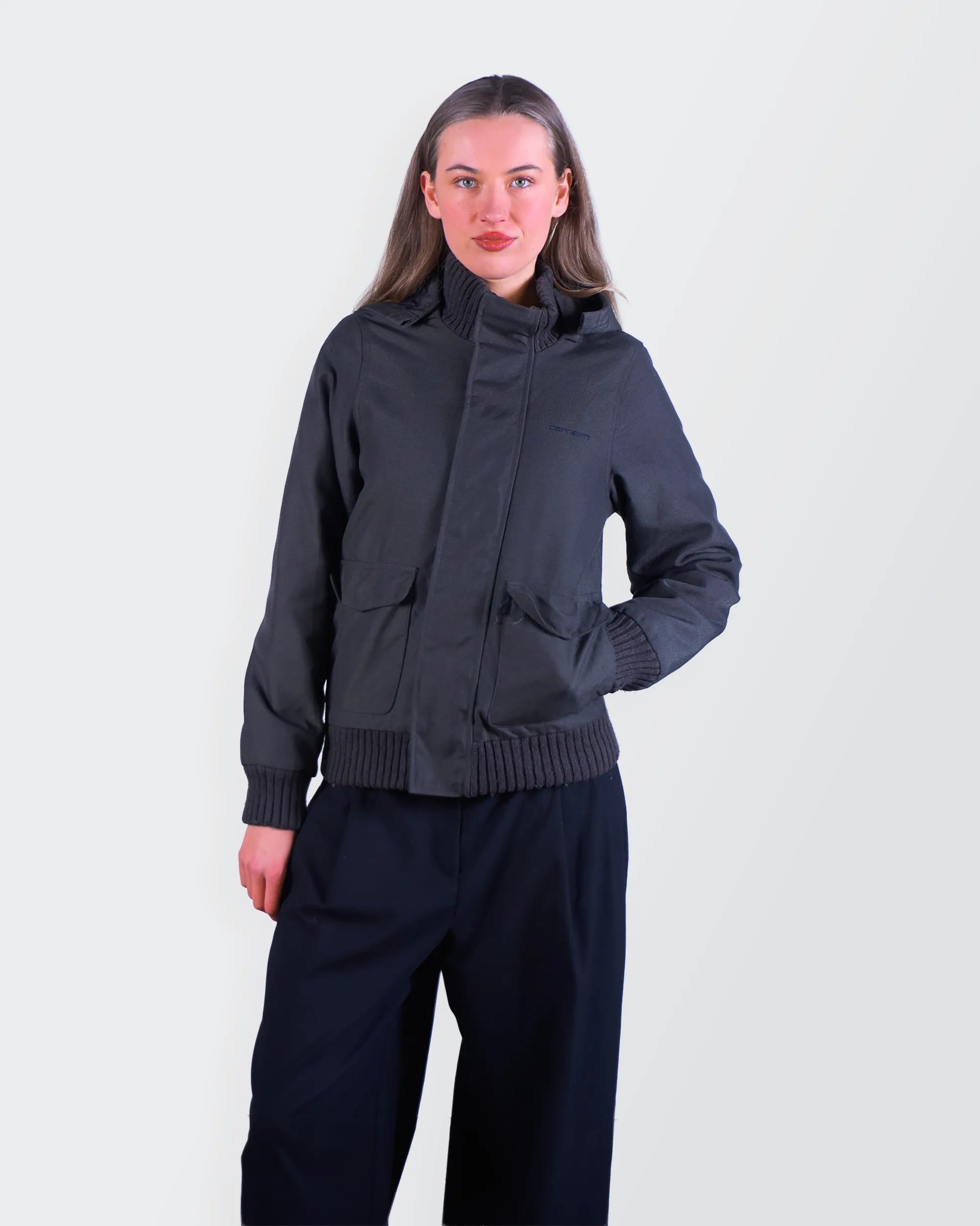 Carhartt zwarte bomberjack met capuchon - S