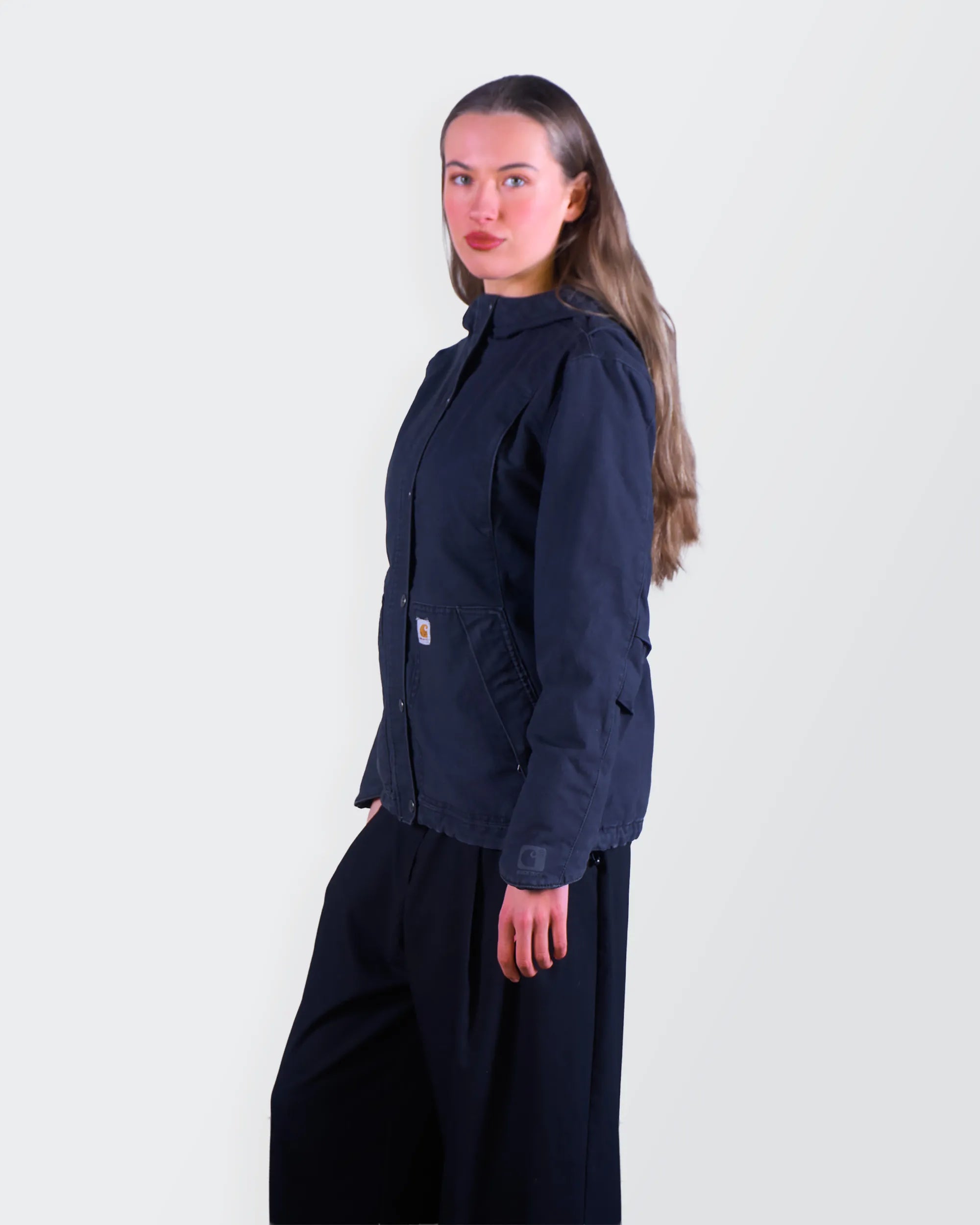 Carhartt Navy Hooded Canvas Jacket S