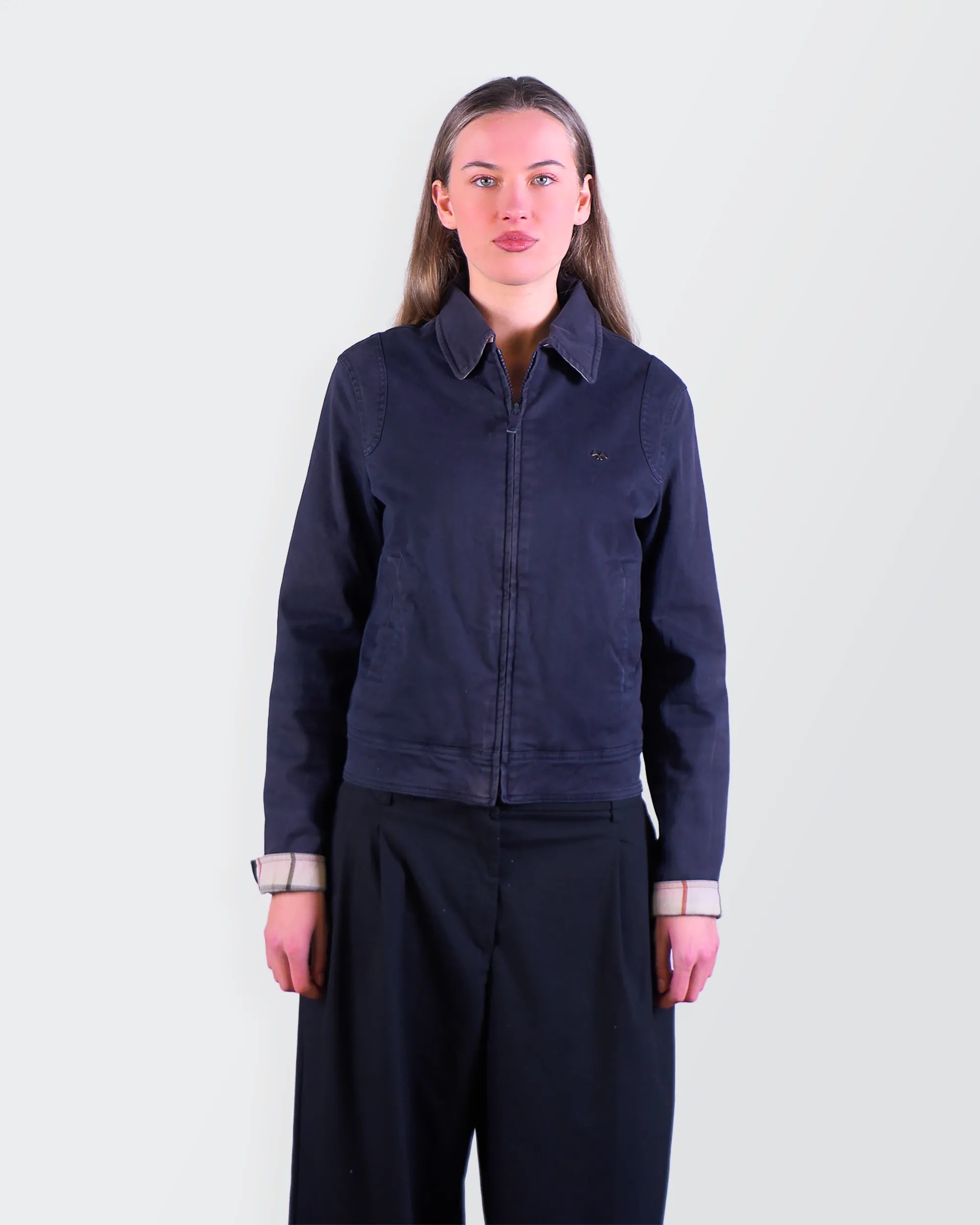 Burberry 2000's Navy Harrington Jacket - S