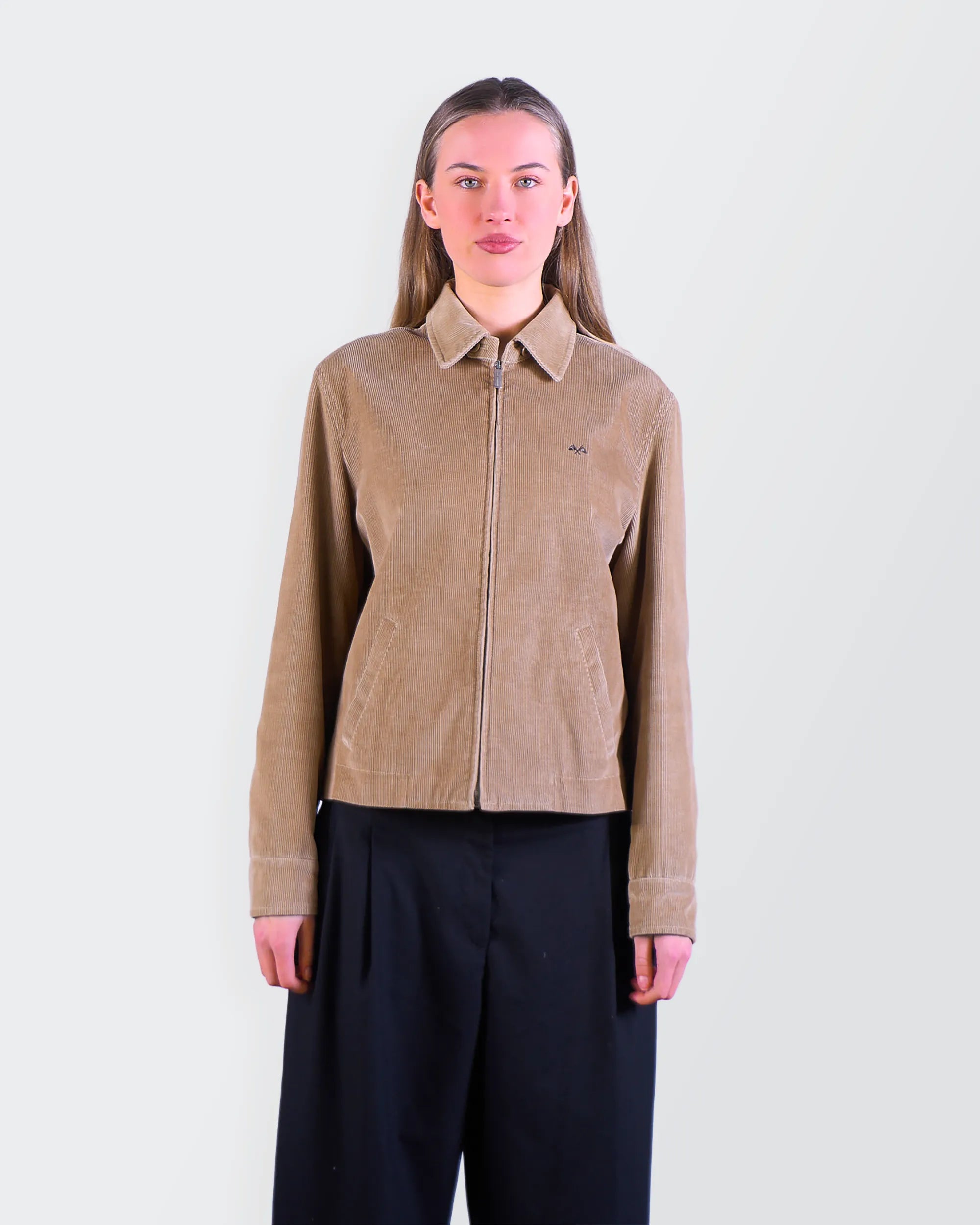 Burberry 2000's Beige Corduroy Harrington Jacket - M