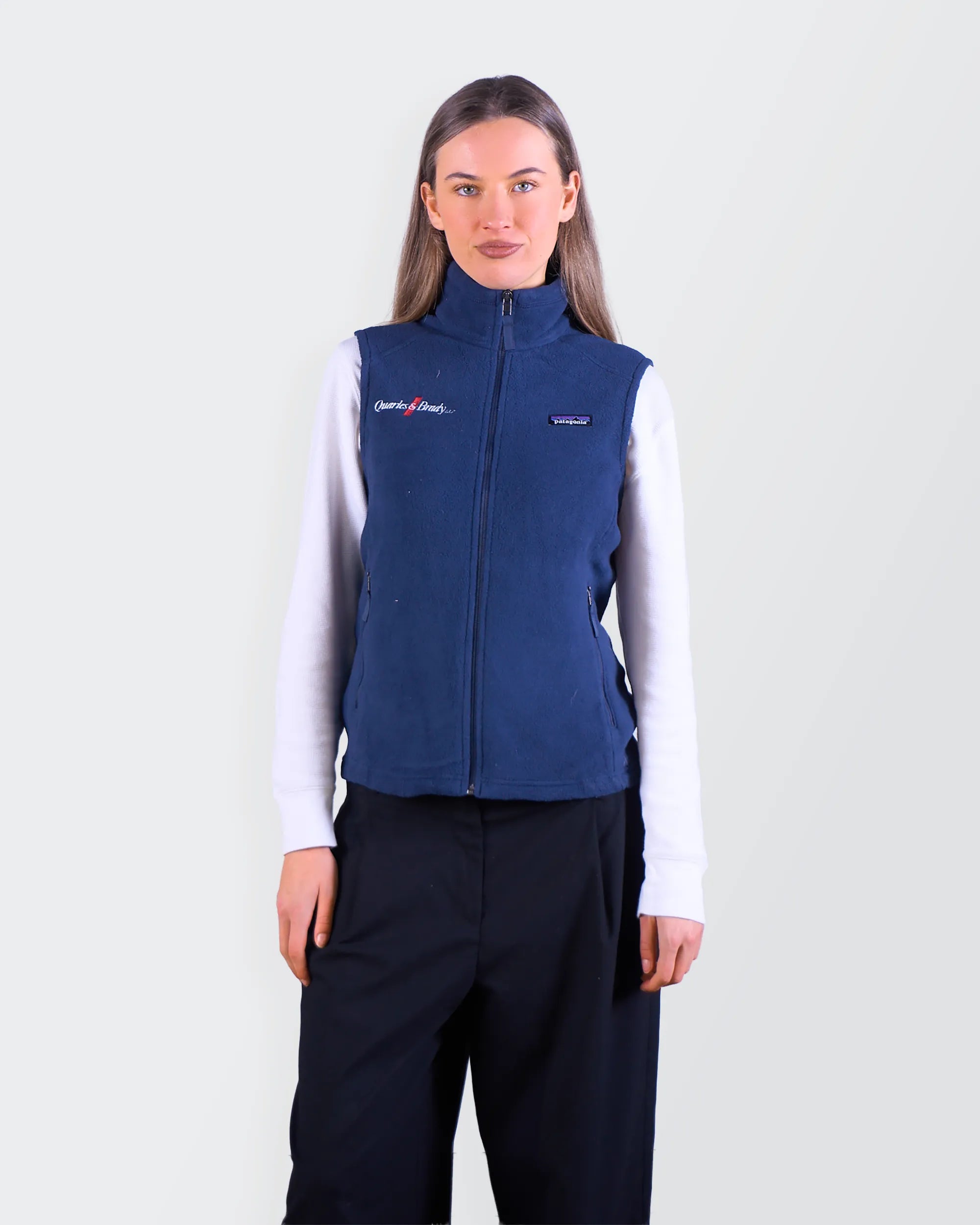 Patagonia marineblauwe fleecevest (maat S)