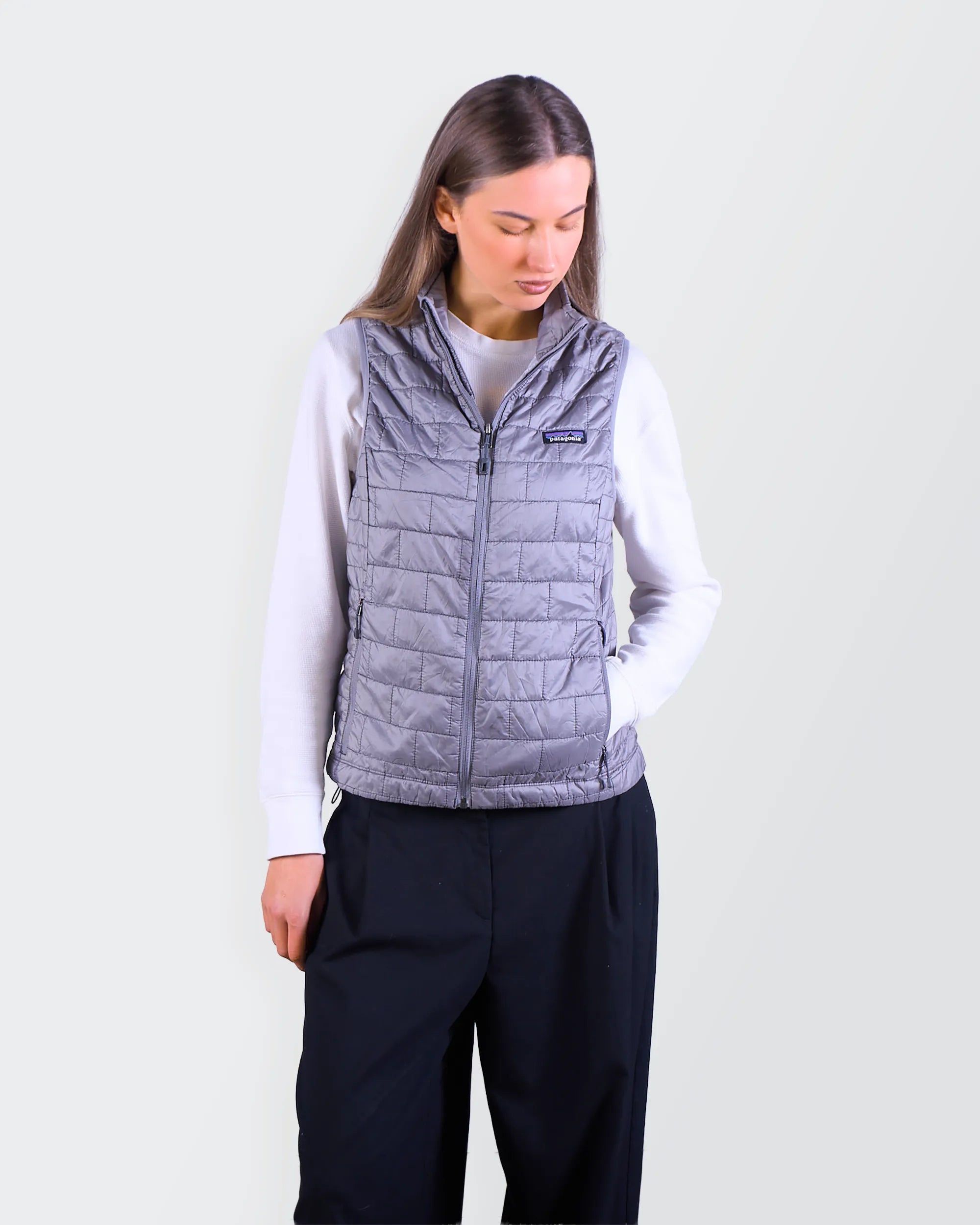 Patagonia grijze gewatteerde vest (maat S)