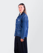 Carhartt blauwe denim werkjas maat S