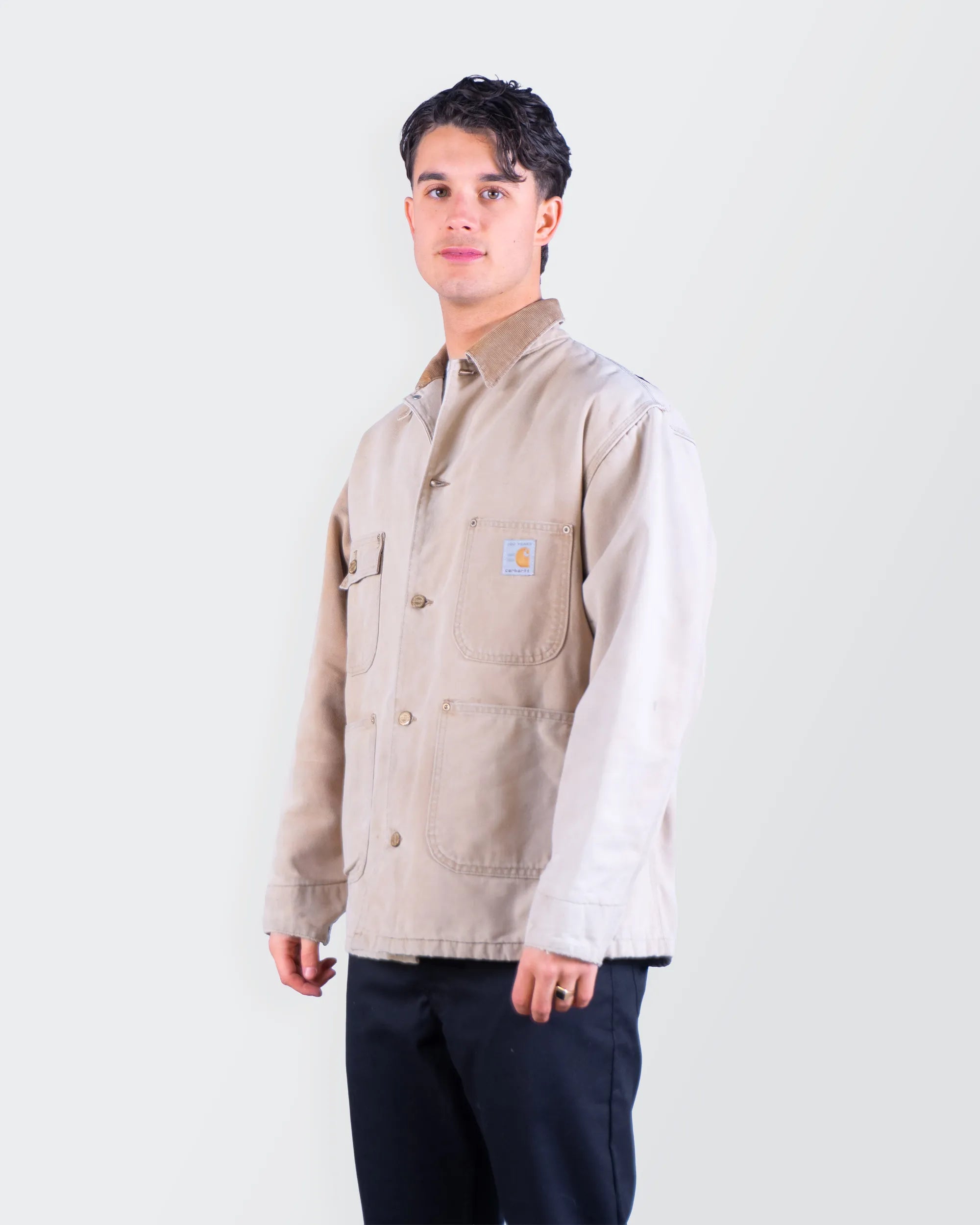 Rare Carhartt 1980's Beige Canvas Chore Coat - M
