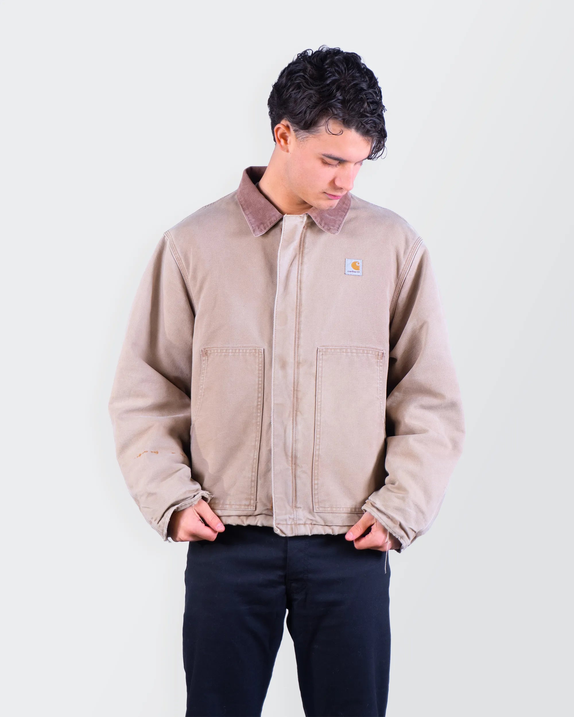 Carhartt 2000's Beige Canvas Arctic Jacket L
