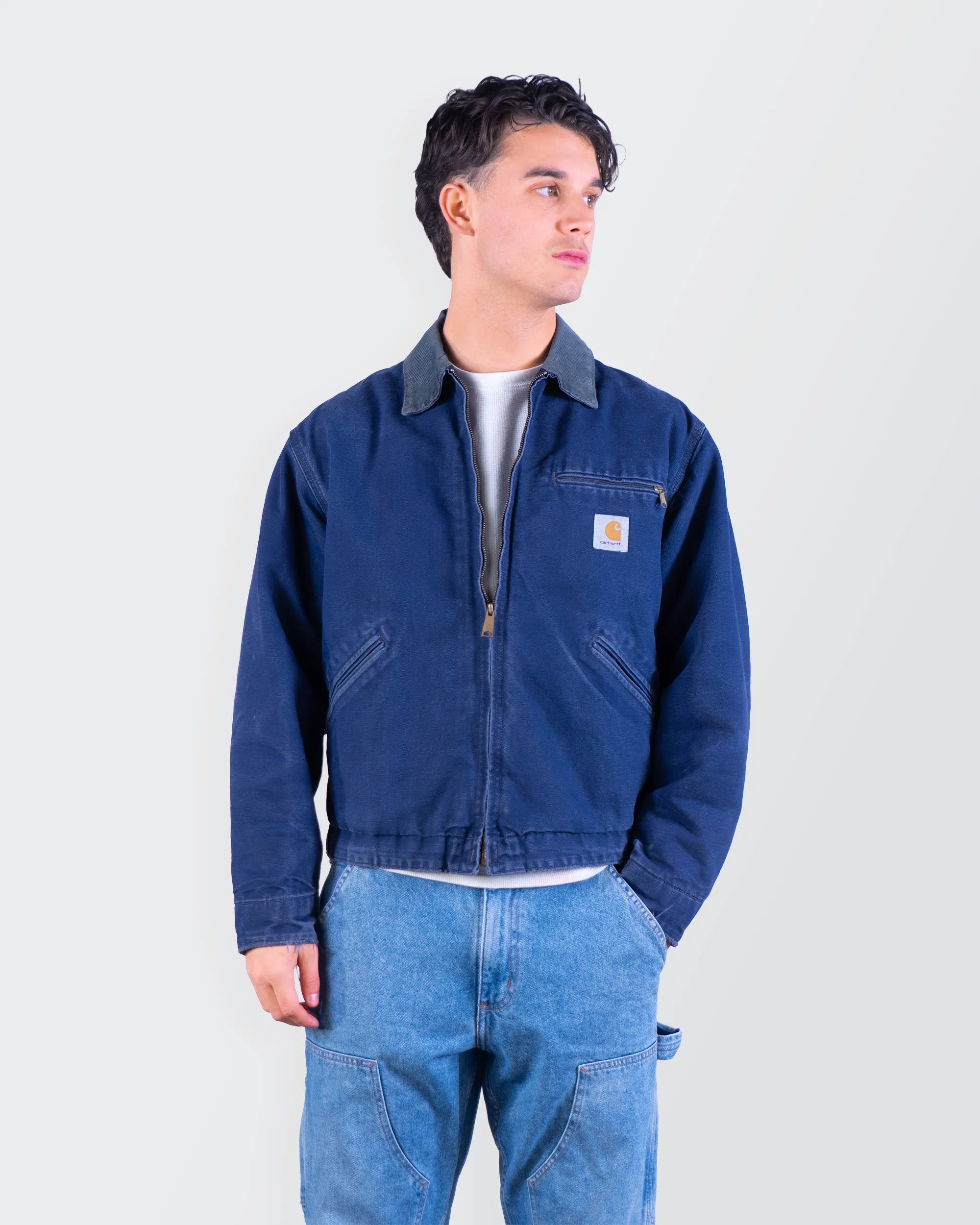 Carhartt 1990's Blue Canvas Detroit Jacket - S