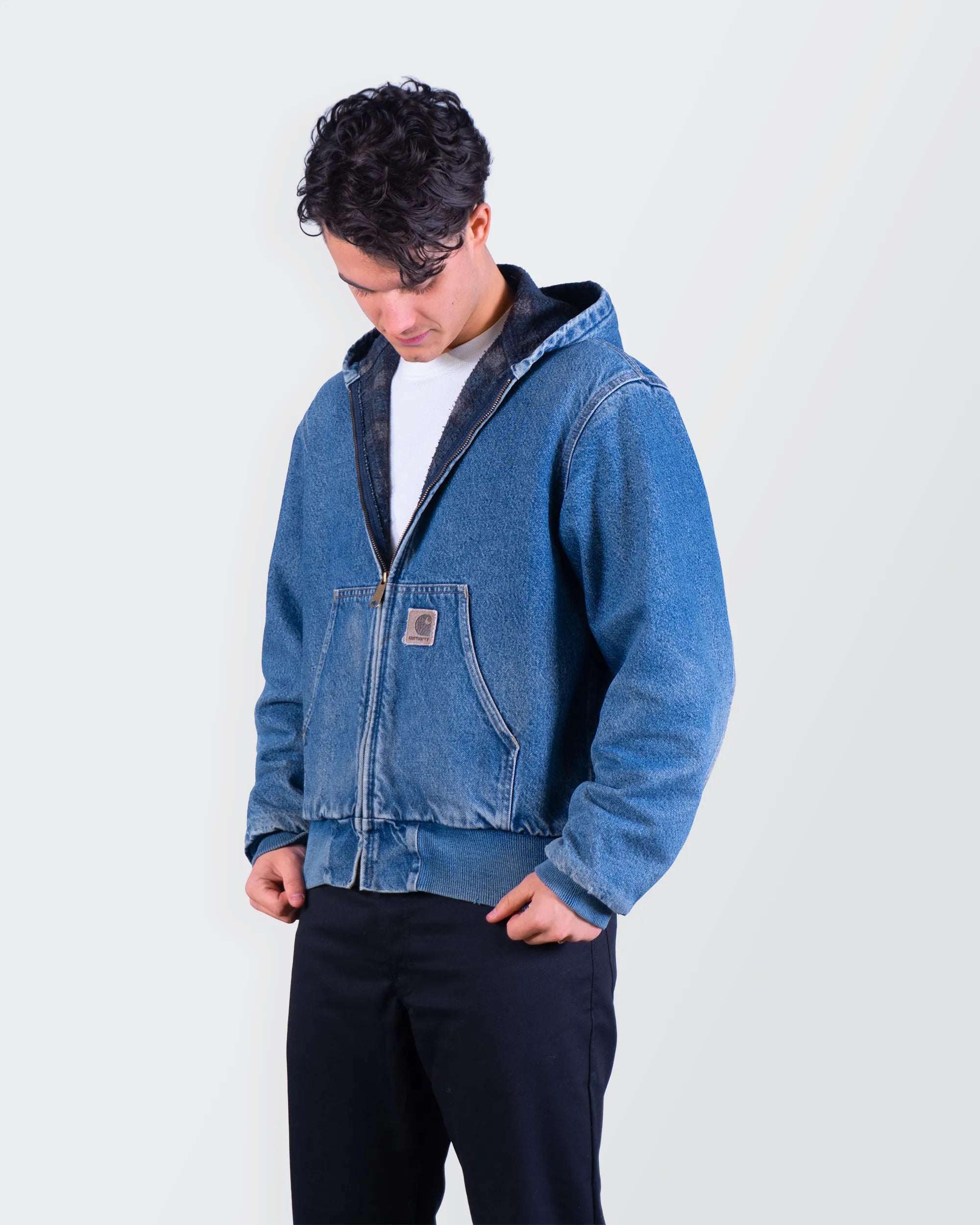 Carhartt 1990's Blue Denim Jacket - M