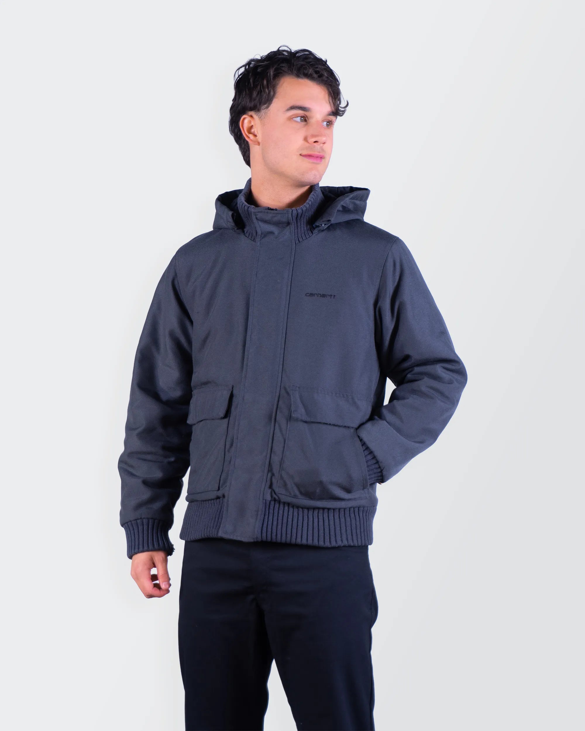 Carhartt Grey Hooded Jacket M