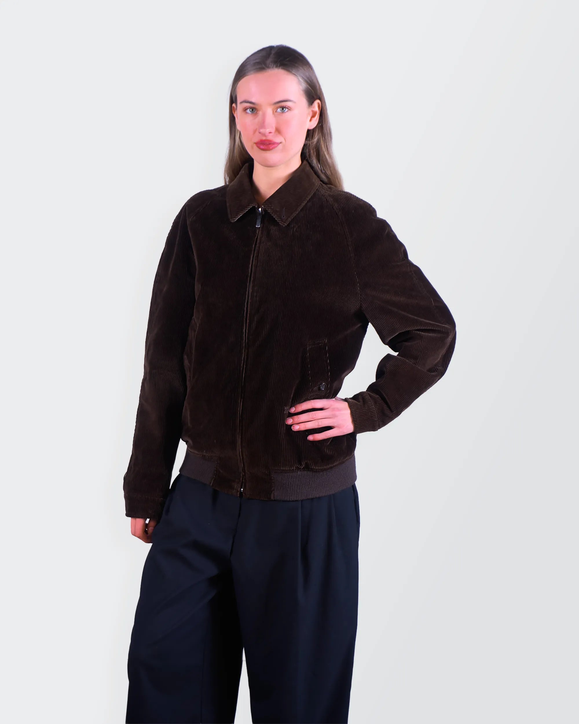 Burberry 2000's Brown Corduroy Harrington Jacket - M