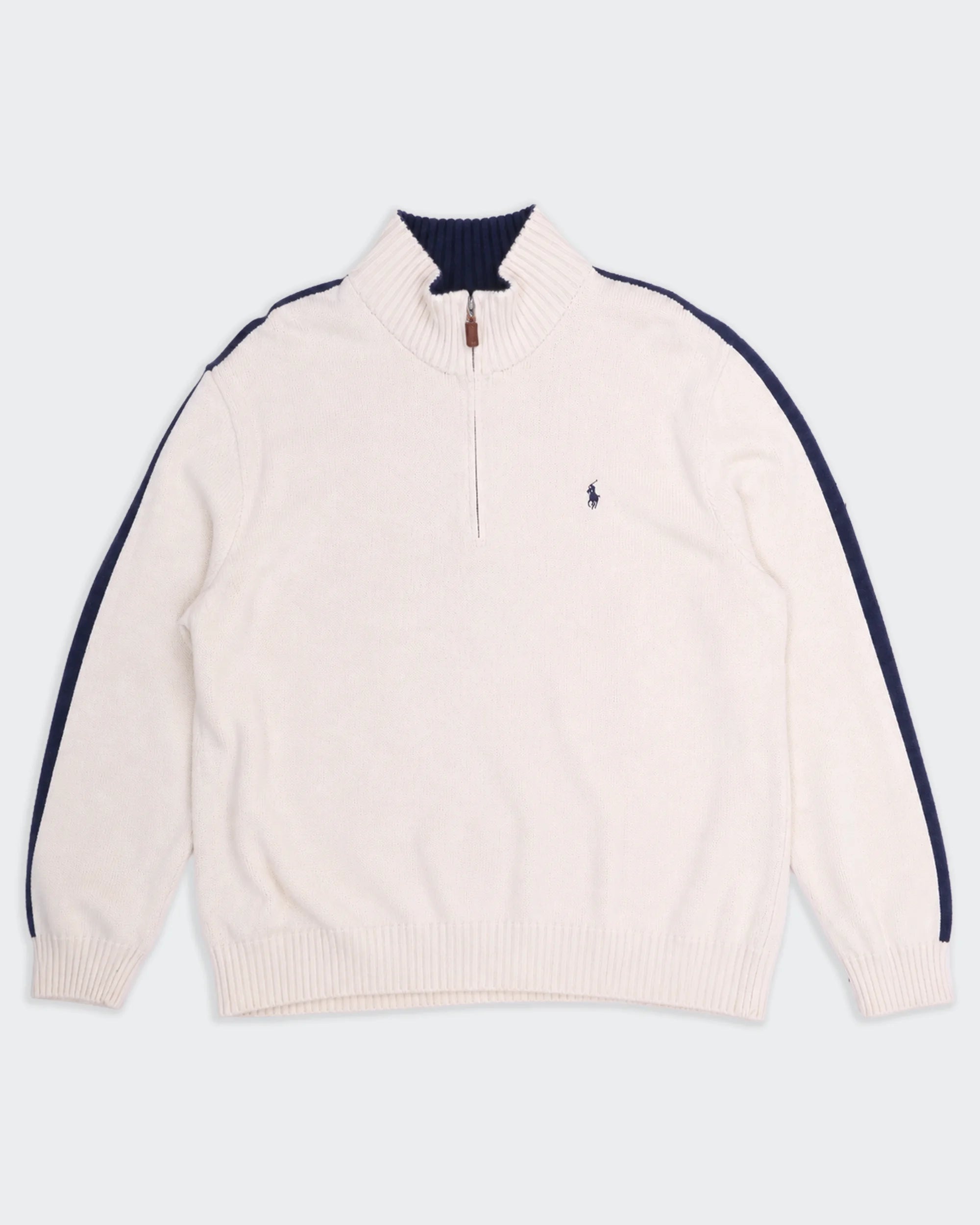 Ralph Lauren White Quarter-zip Jumper - XL