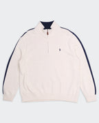 Ralph Lauren White Quarter-zip Jumper - XL