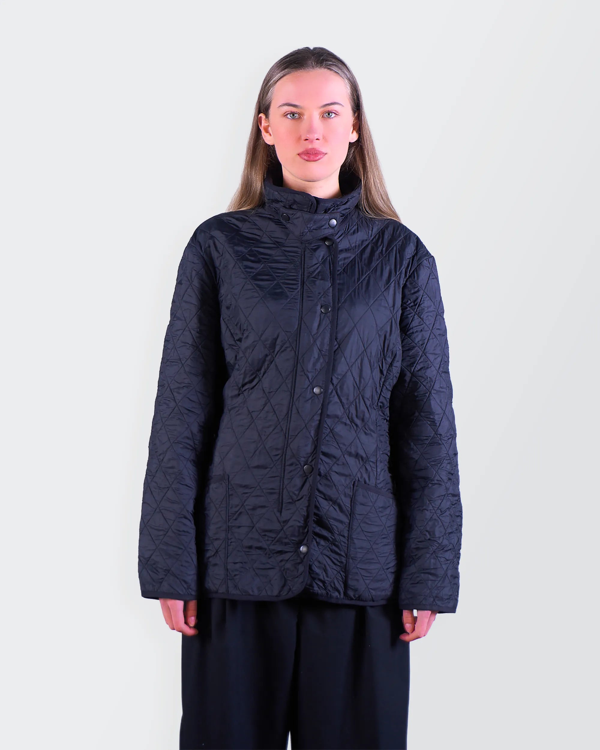 Barbour Black  Quilted Jacket - M
