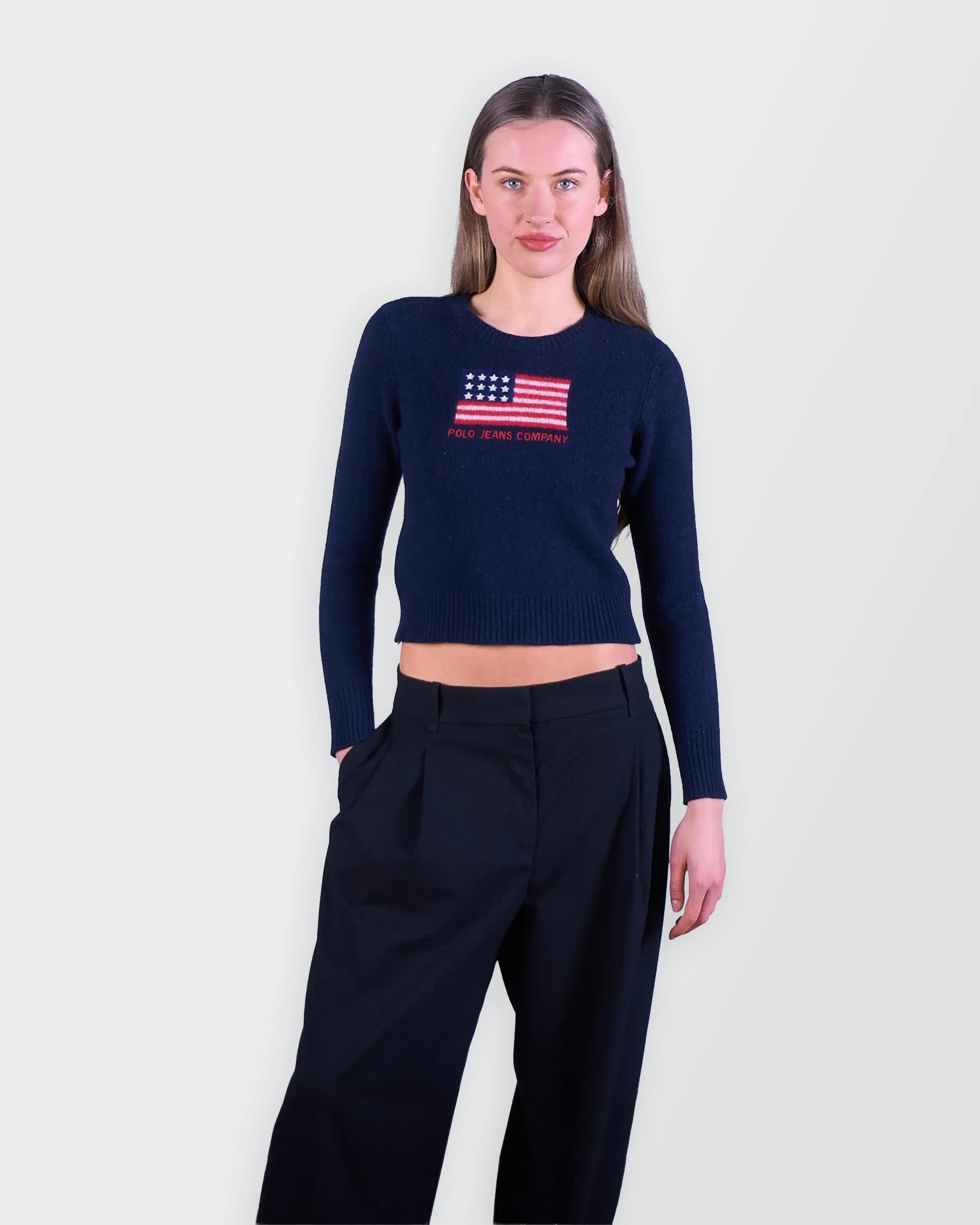 Ralph Lauren Navy Crewneck Jumper - S