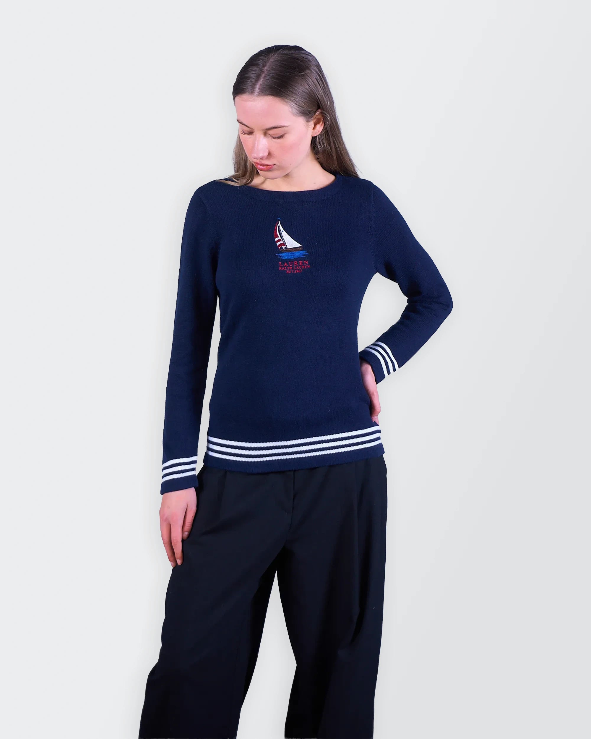 Ralph Lauren Navy Crewneck Jumper -