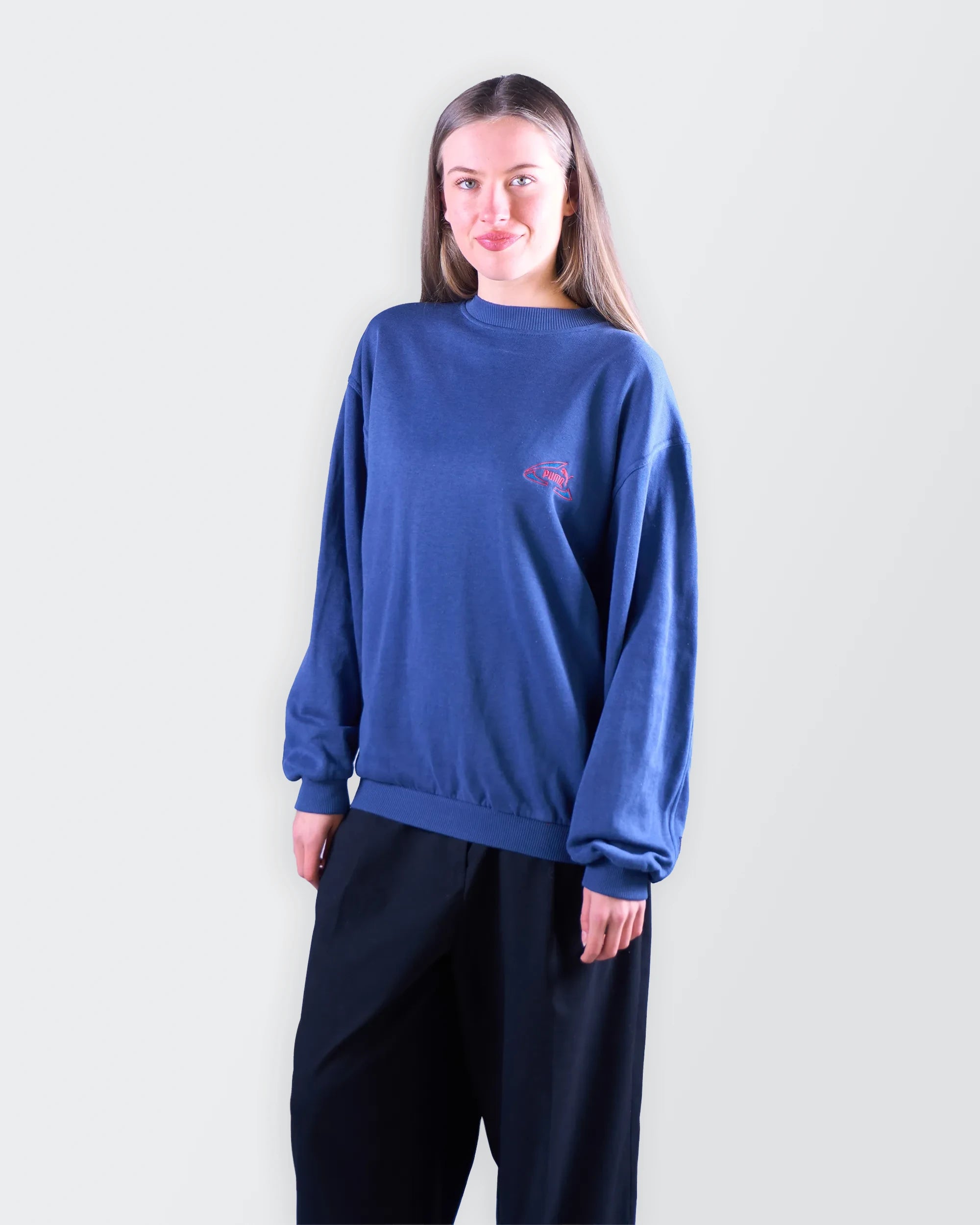 Puma Blue Crewneck Jumper - L