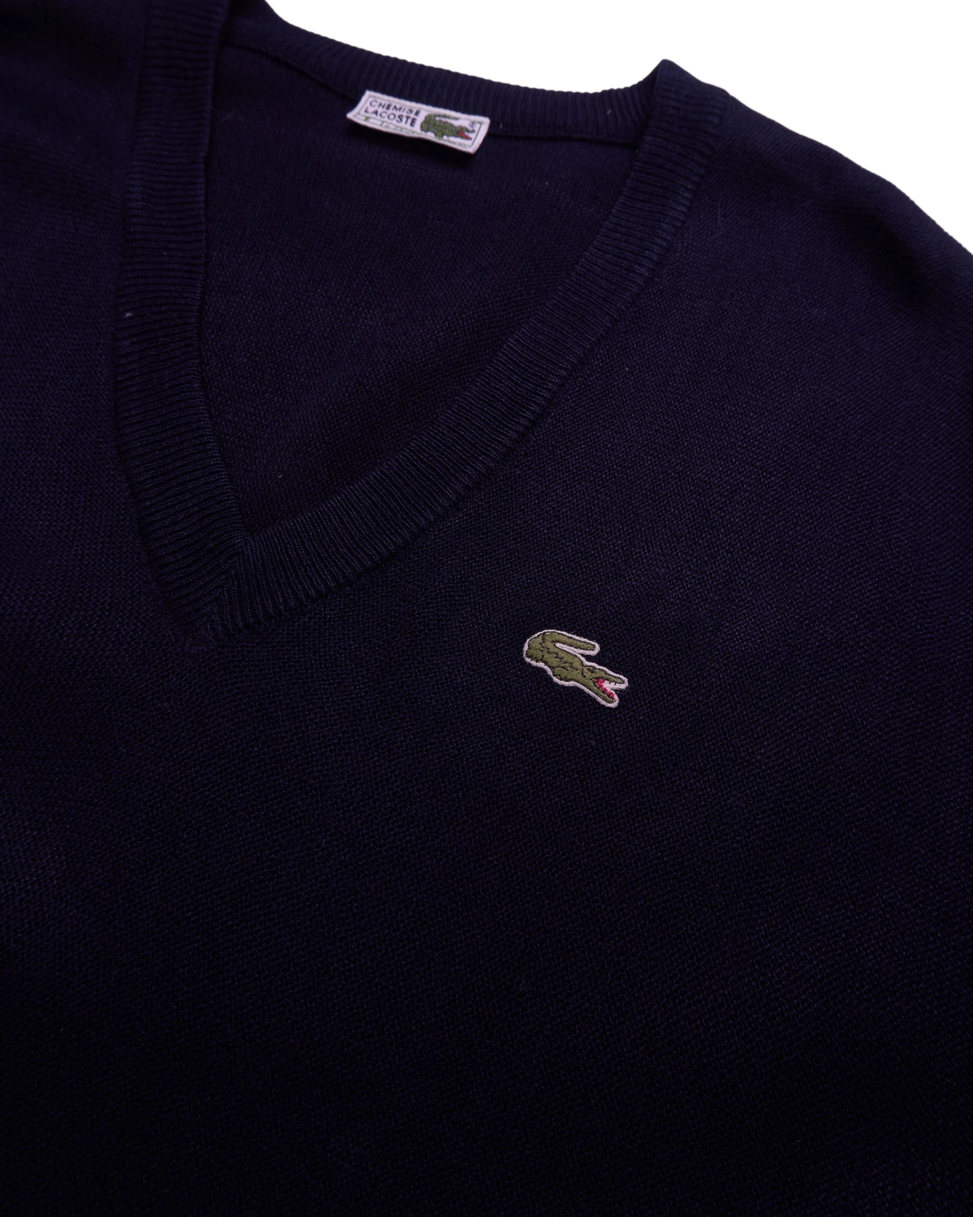 Lacoste Navy V-neck Jumper - XXL