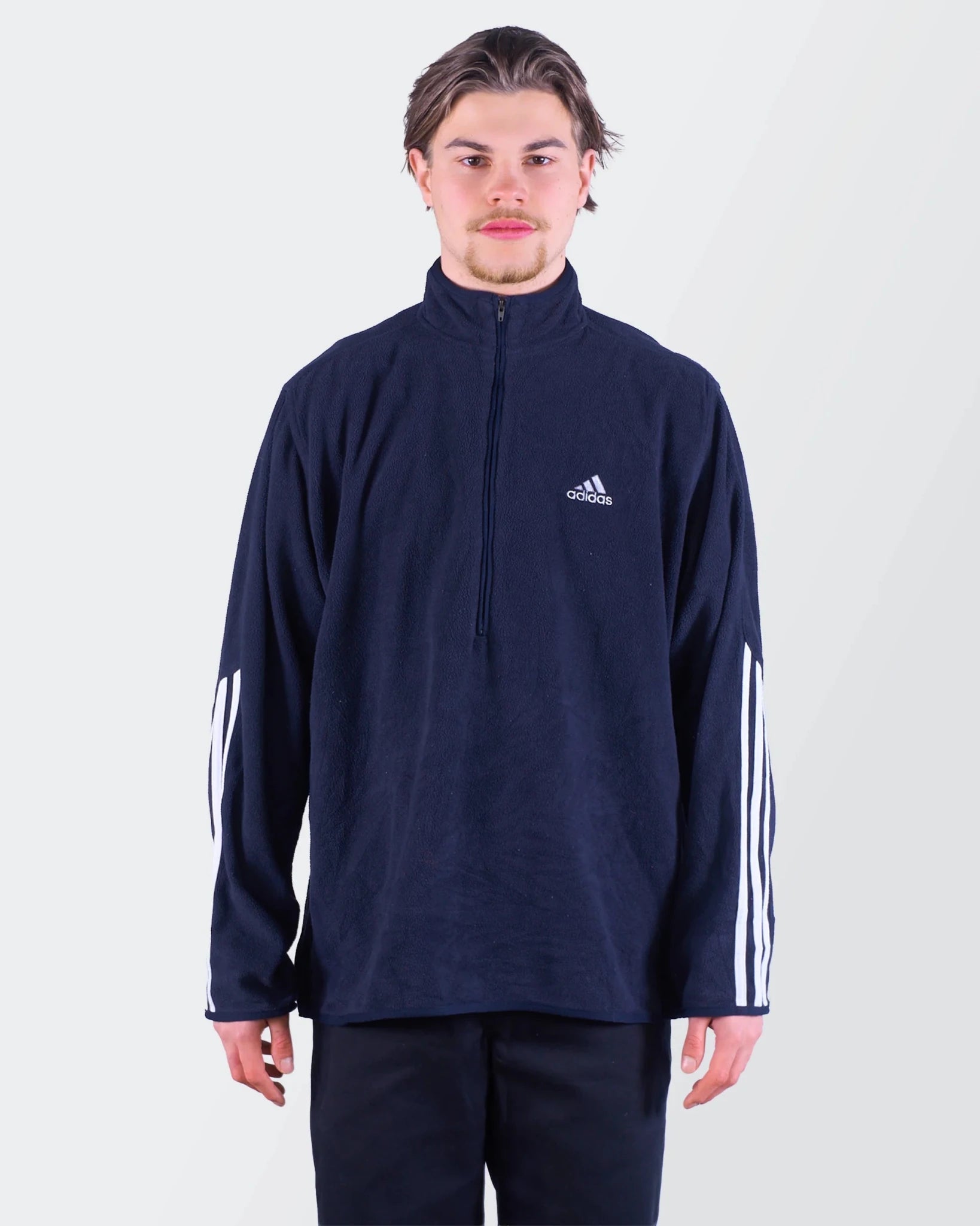 Adidas Navy Quarter - zip Fleece Sweater M