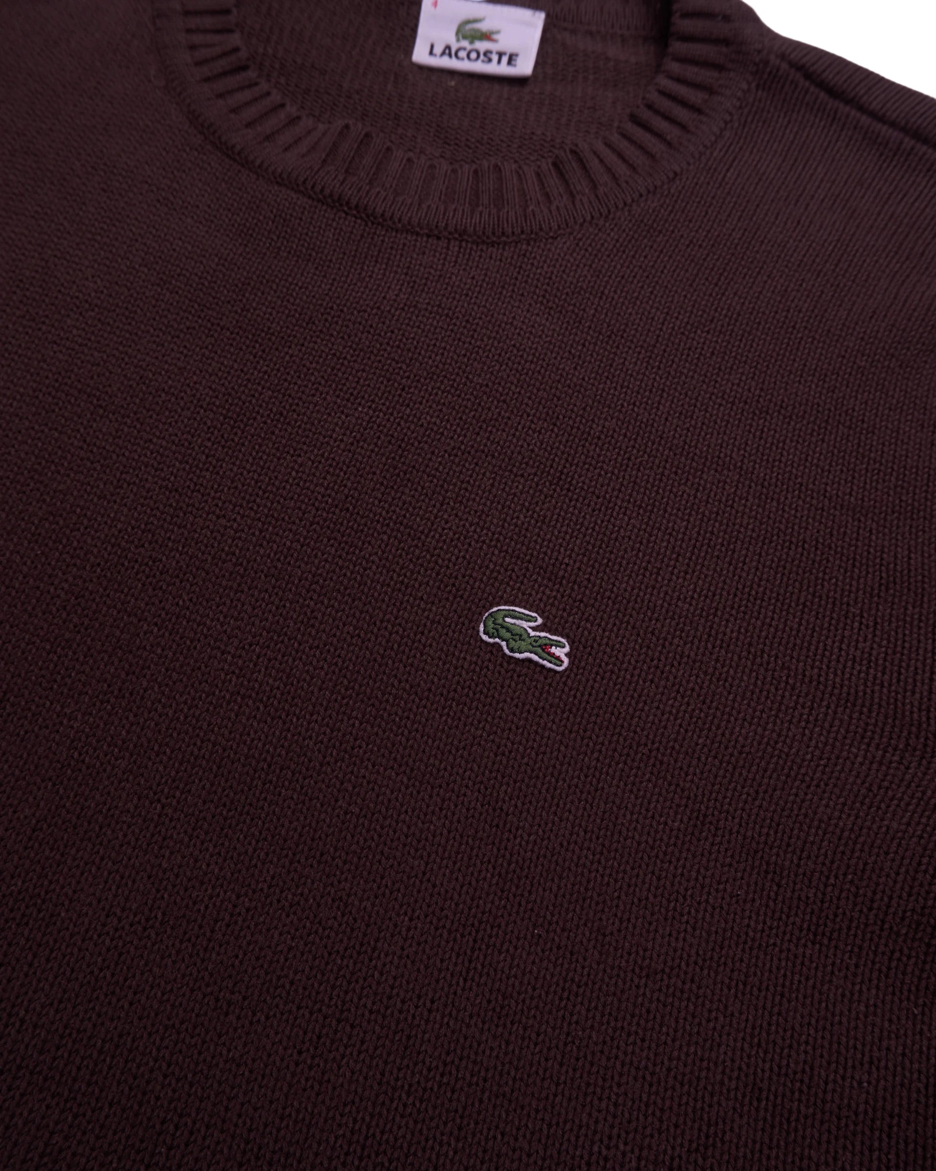 Lacoste Brown Crewneck Jumper - M