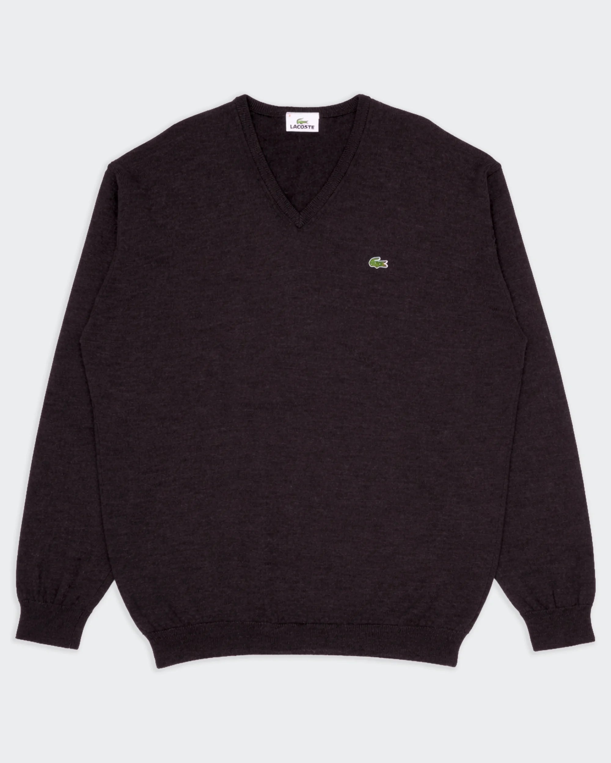Lacoste Brown V-neck Jumper - XL