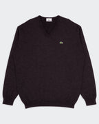 Lacoste Brown V-neck Jumper - XL
