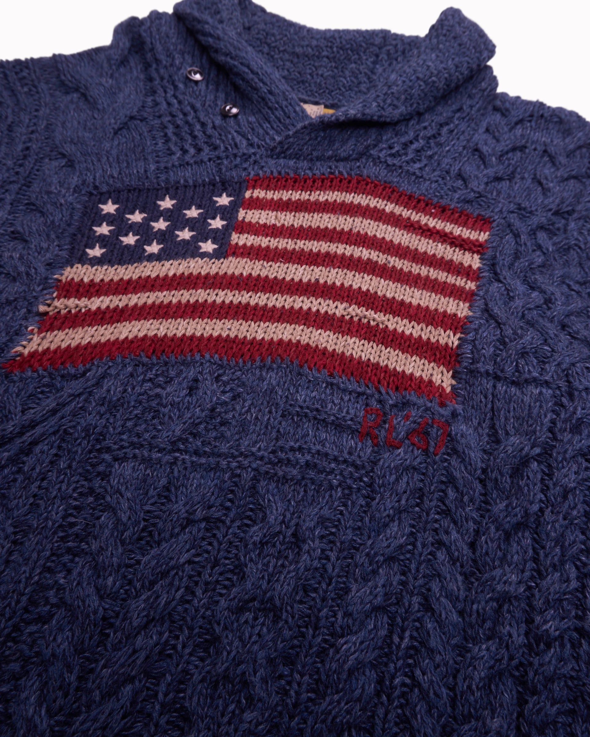 Ralph Lauren Navy Shawl Collar Cardigan - L