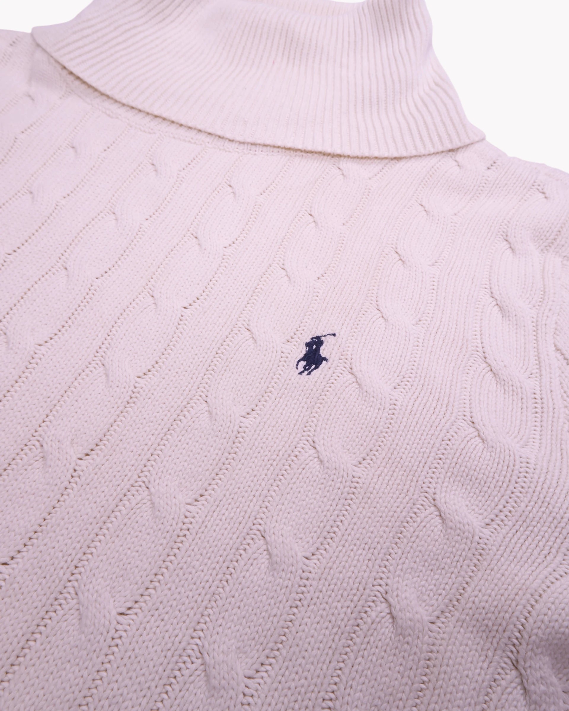 Ralph Lauren White Turtleneck Jumper - XL