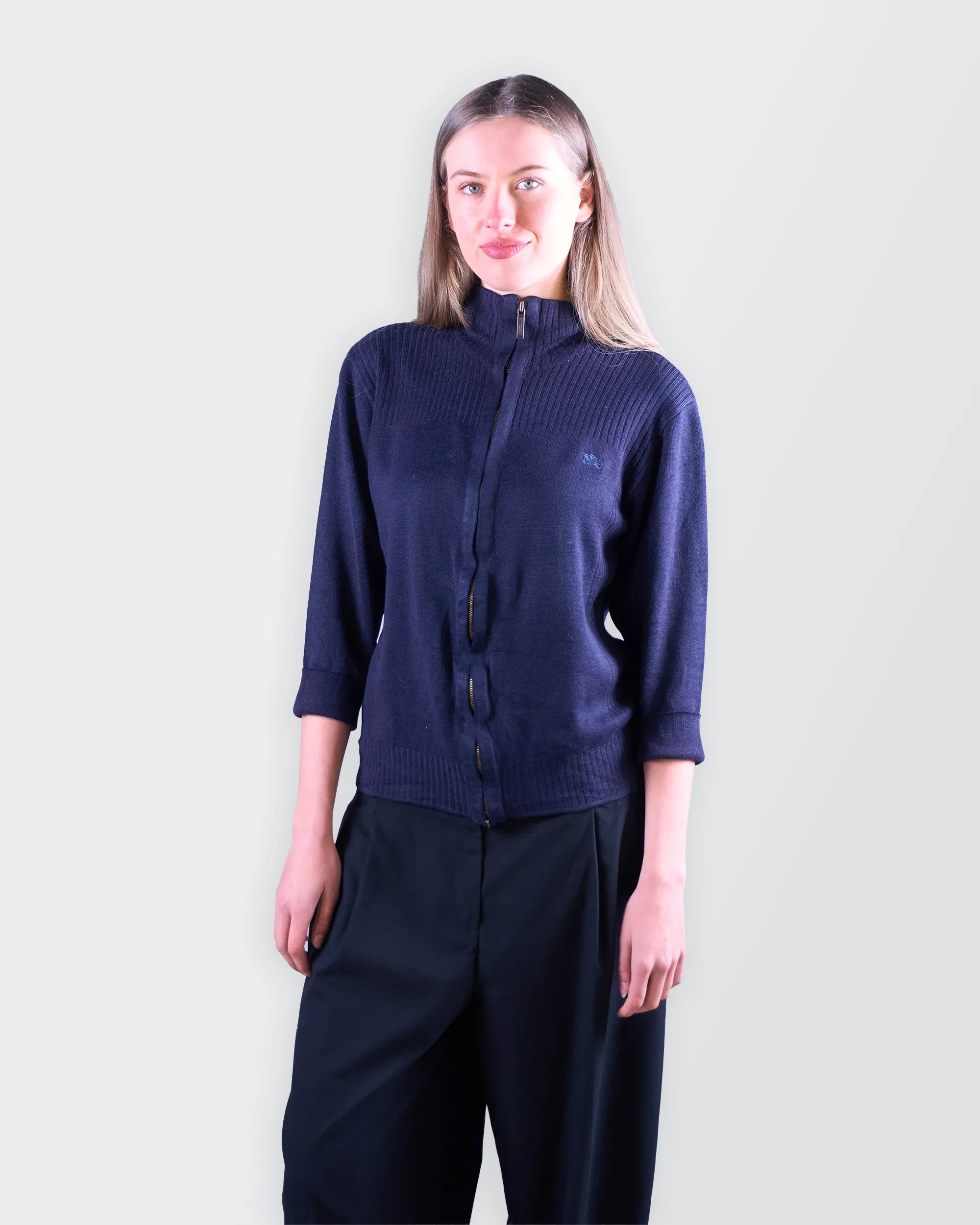 Burberry Navy Full-Zip Jumper - S