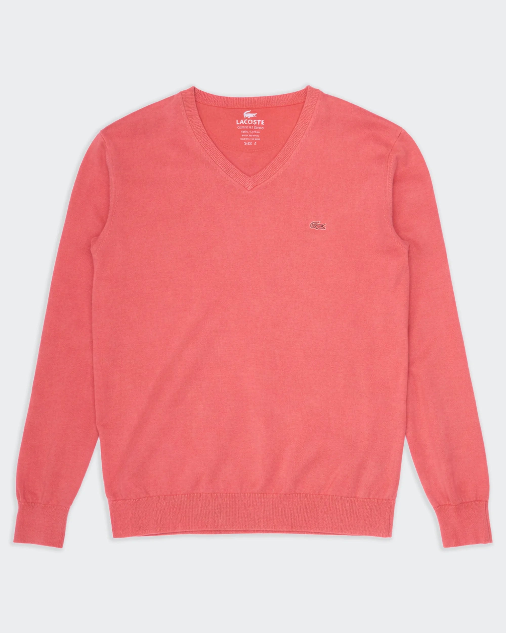 Lacoste Pink V-neck Jumper -
