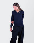Burberry Navy V-neck Jumper - S
