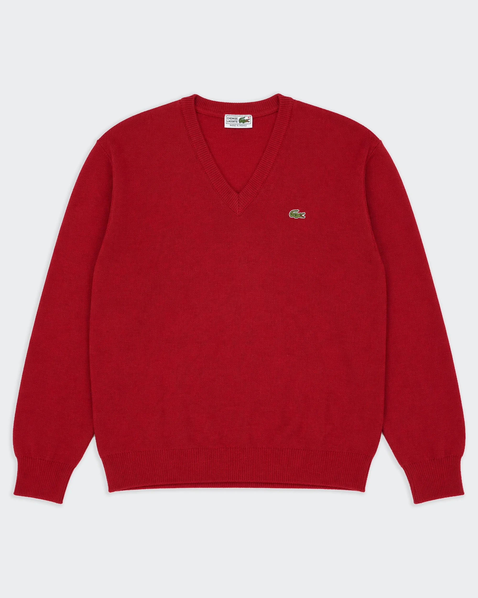 Lacoste Red V-neck Jumper - XXL