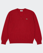 Lacoste Red V-neck Jumper - XXL