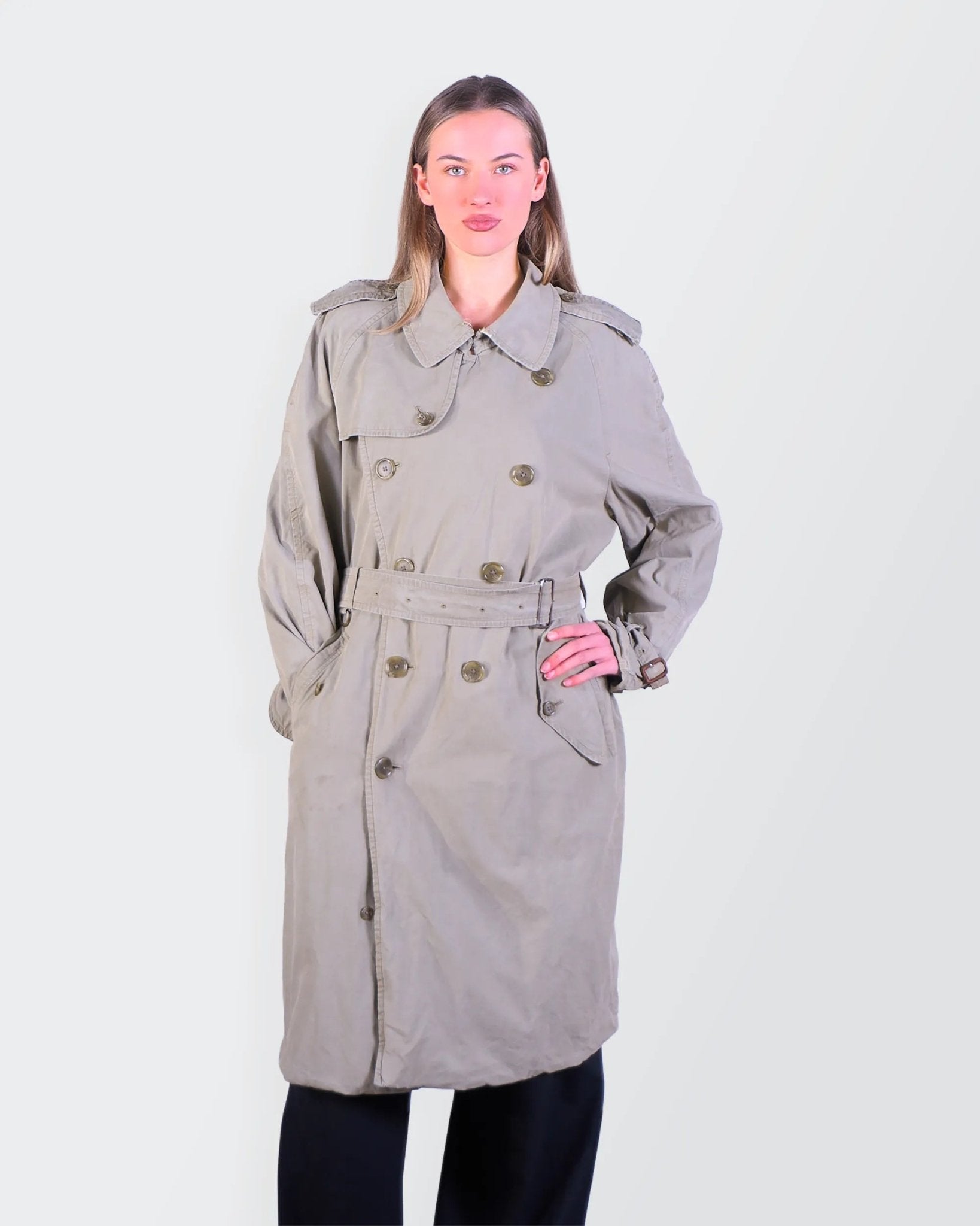 Burberry 1970's Beige Cotton Trenchcoat - L