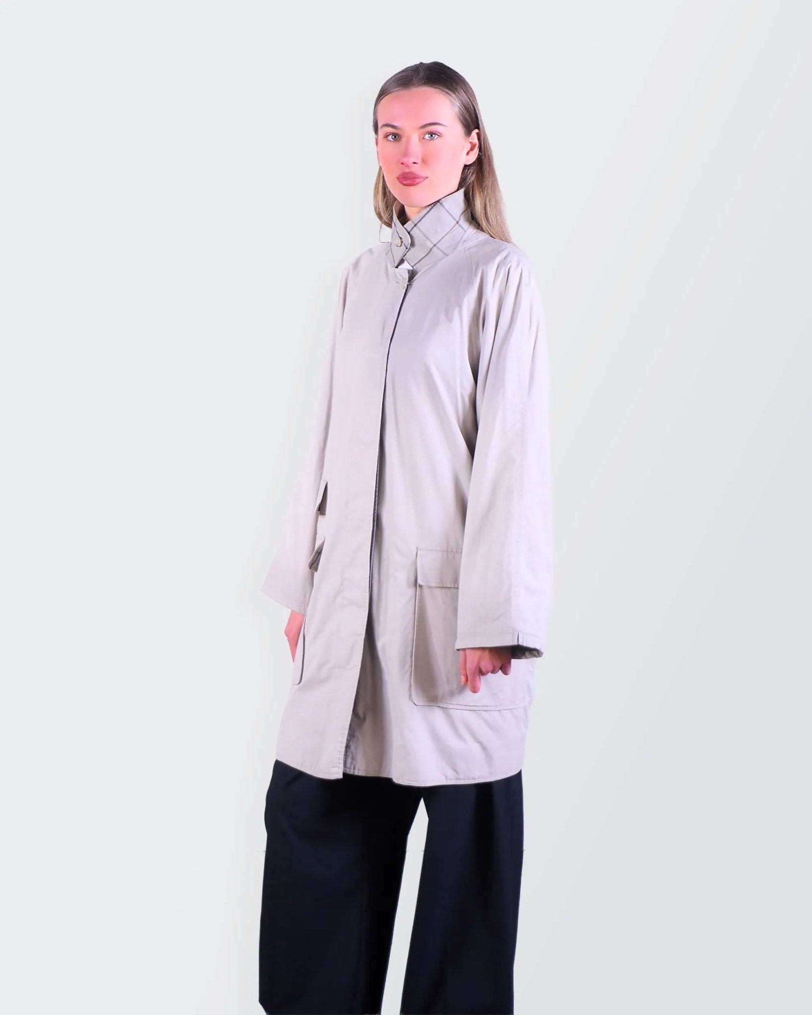 Burberry 1980's Beige Cotton Raincoat - M