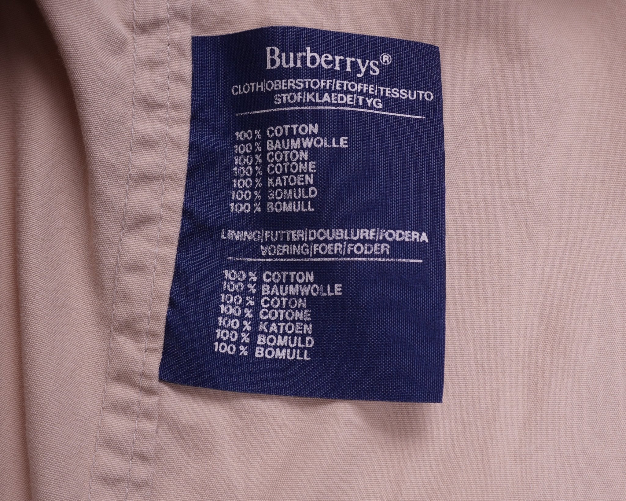 Burberry 1980's Beige Cotton Trenchcoat - M