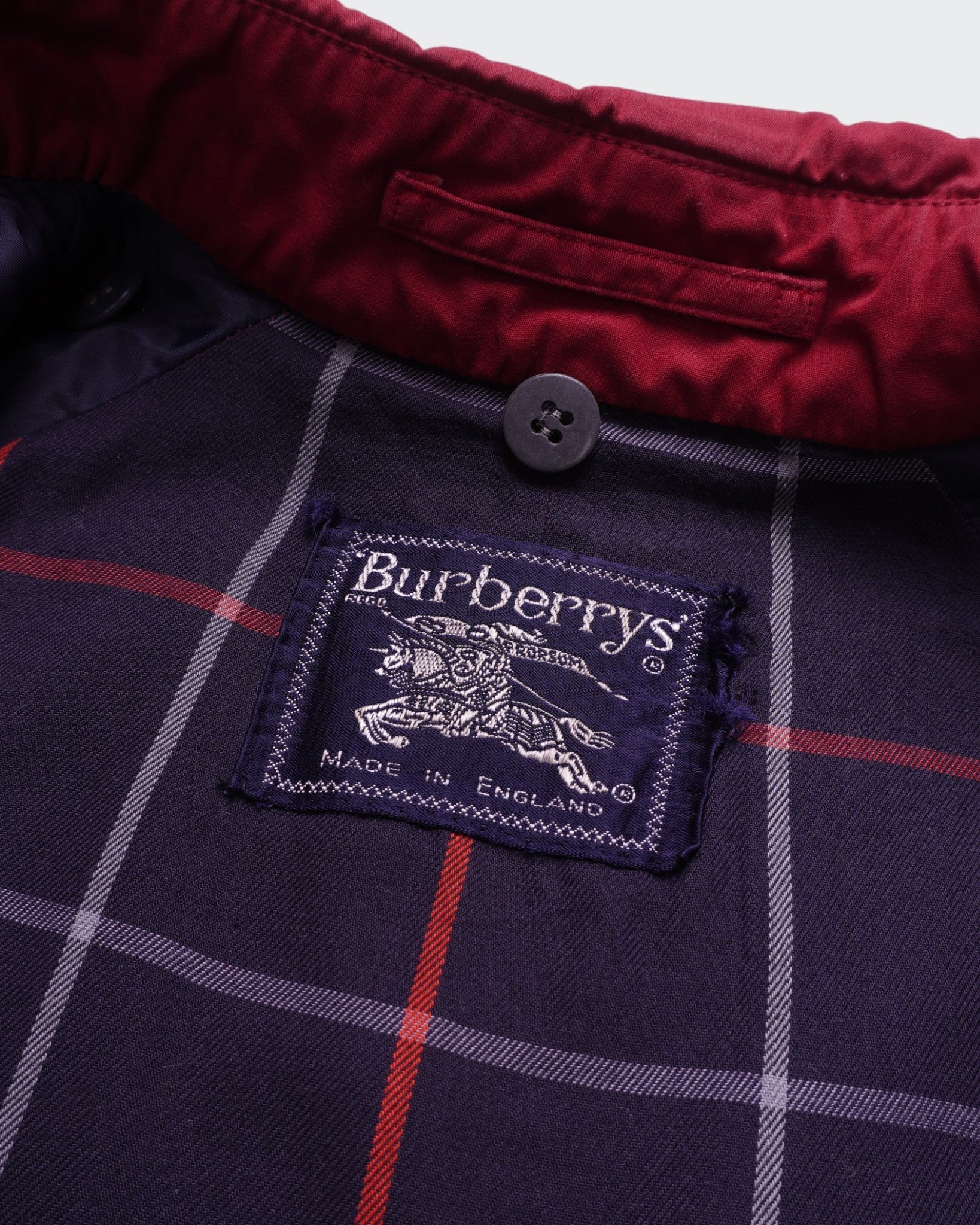 Burberry 1980's Red Cotton Single - breasted Trenchcoat - S