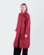 Burberry 1980's Red Cotton Single - breasted Trenchcoat - S