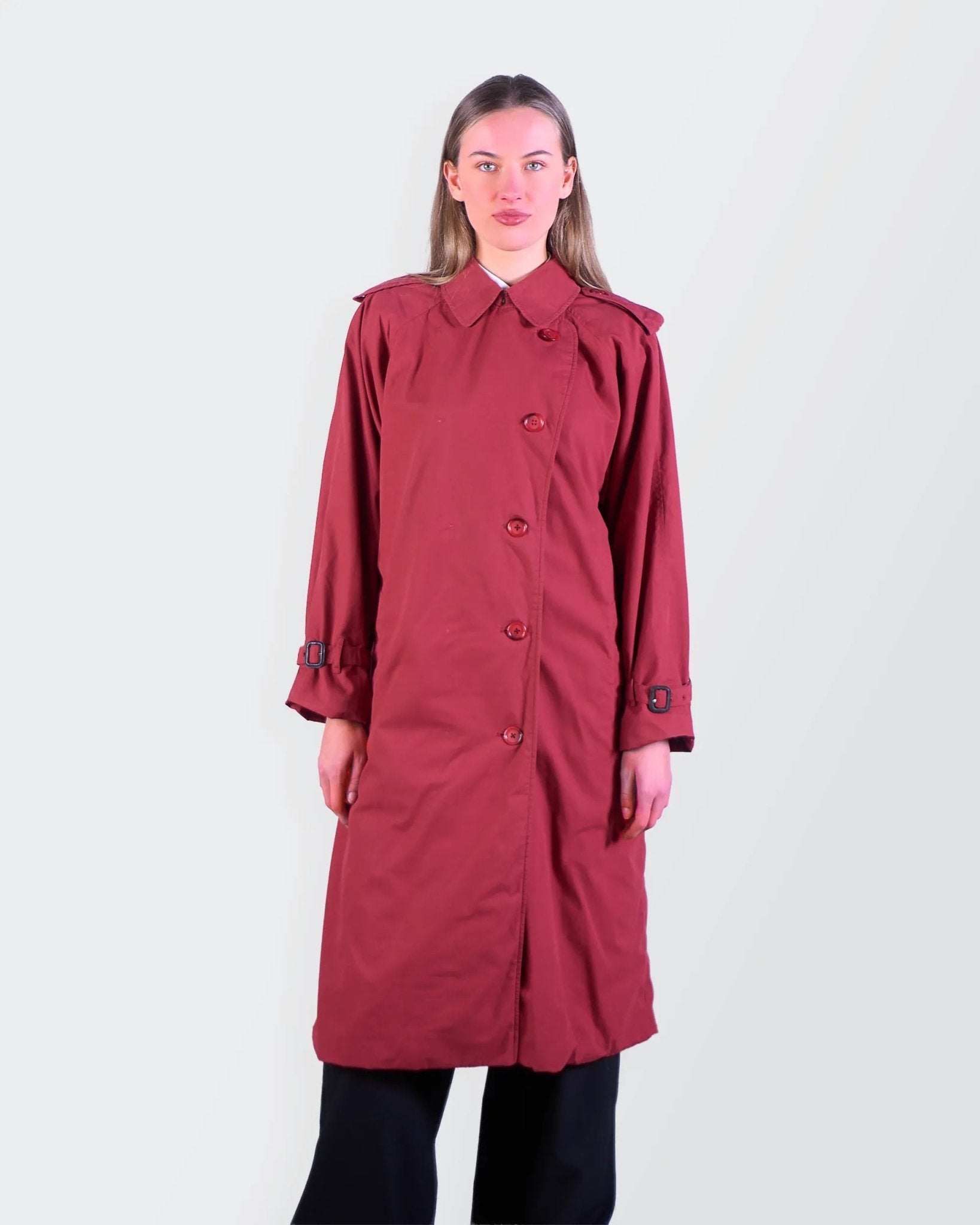 Burberry 1980's Red Cotton Single - breasted Trenchcoat - S