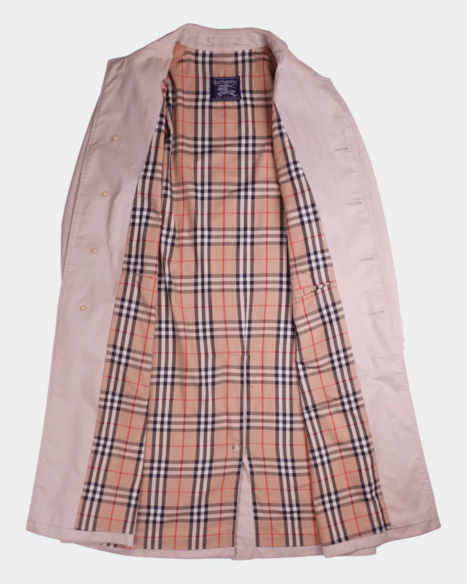 Burberry 1990's Beige Cotton Car Coat - L