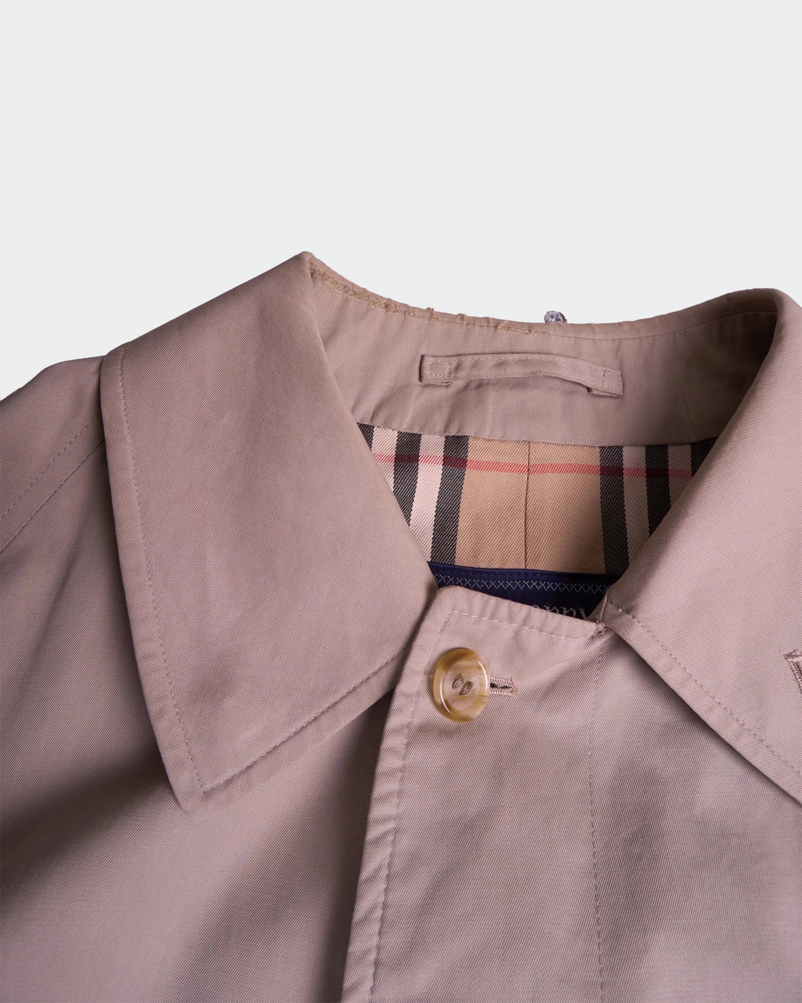 Burberry 1990's Beige Cotton Car Coat - L