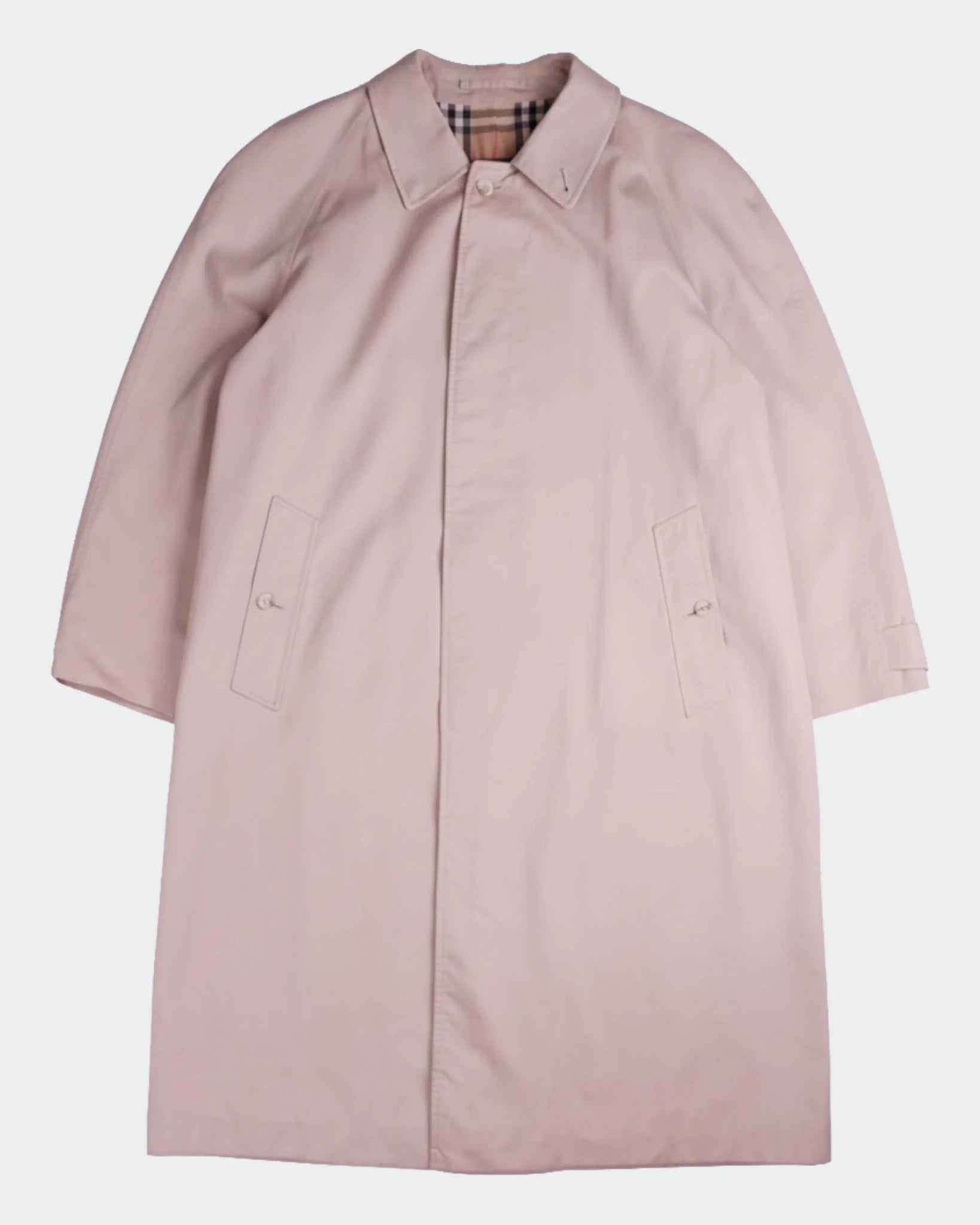 Burberry 1990's Beige Cotton Car Coat - L