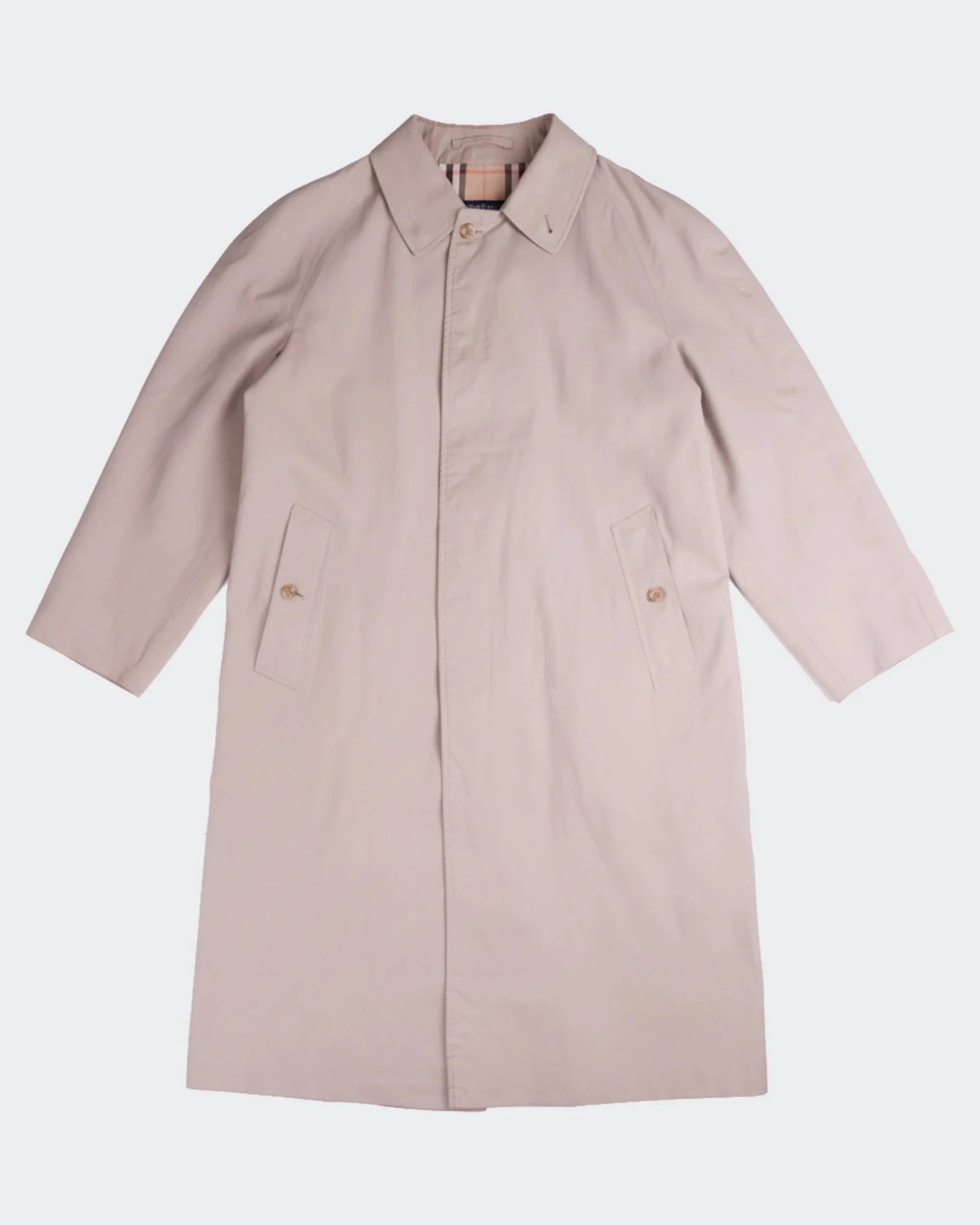Burberry 1990's Beige Cotton Car Coat - L