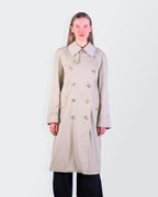 Burberry 1990's Beige Cotton Double - breasted Trenchcoat - S