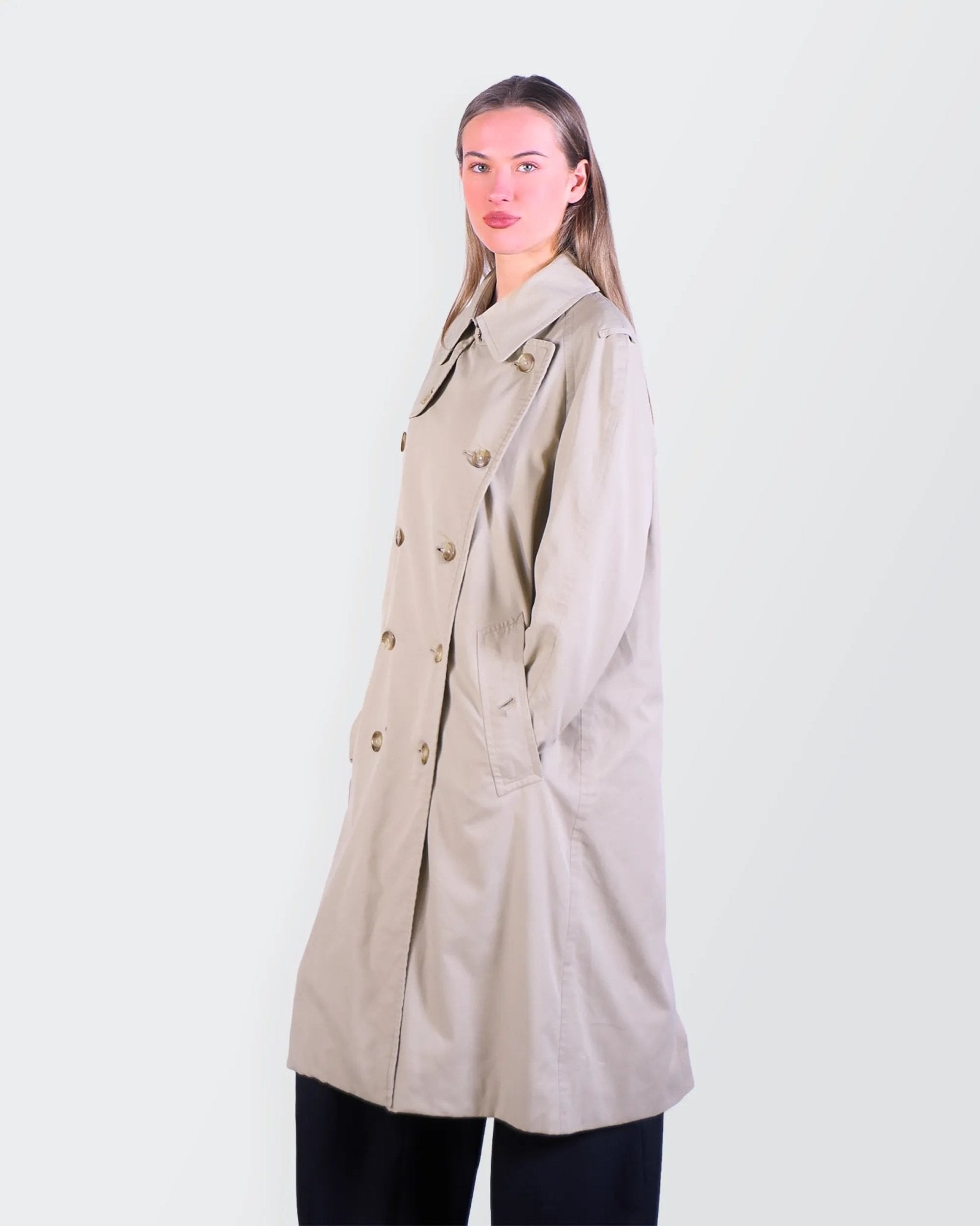 Burberry 1990's Beige Cotton Double - breasted Trenchcoat - S