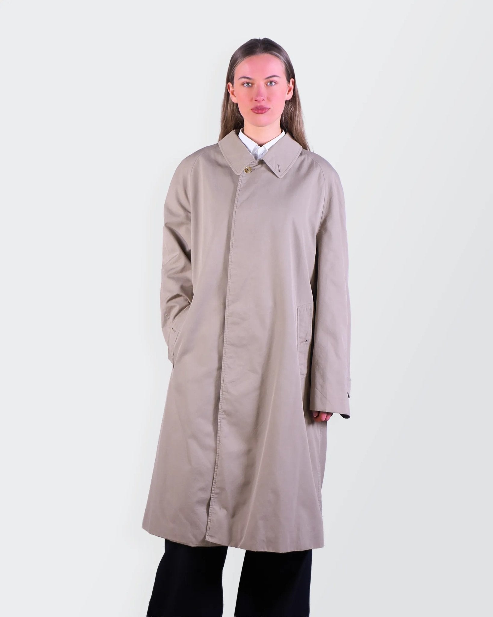Burberry 1990's Beige Cotton Raincoat - L