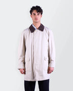Burberry 1990's Beige Cotton Raincoat - L