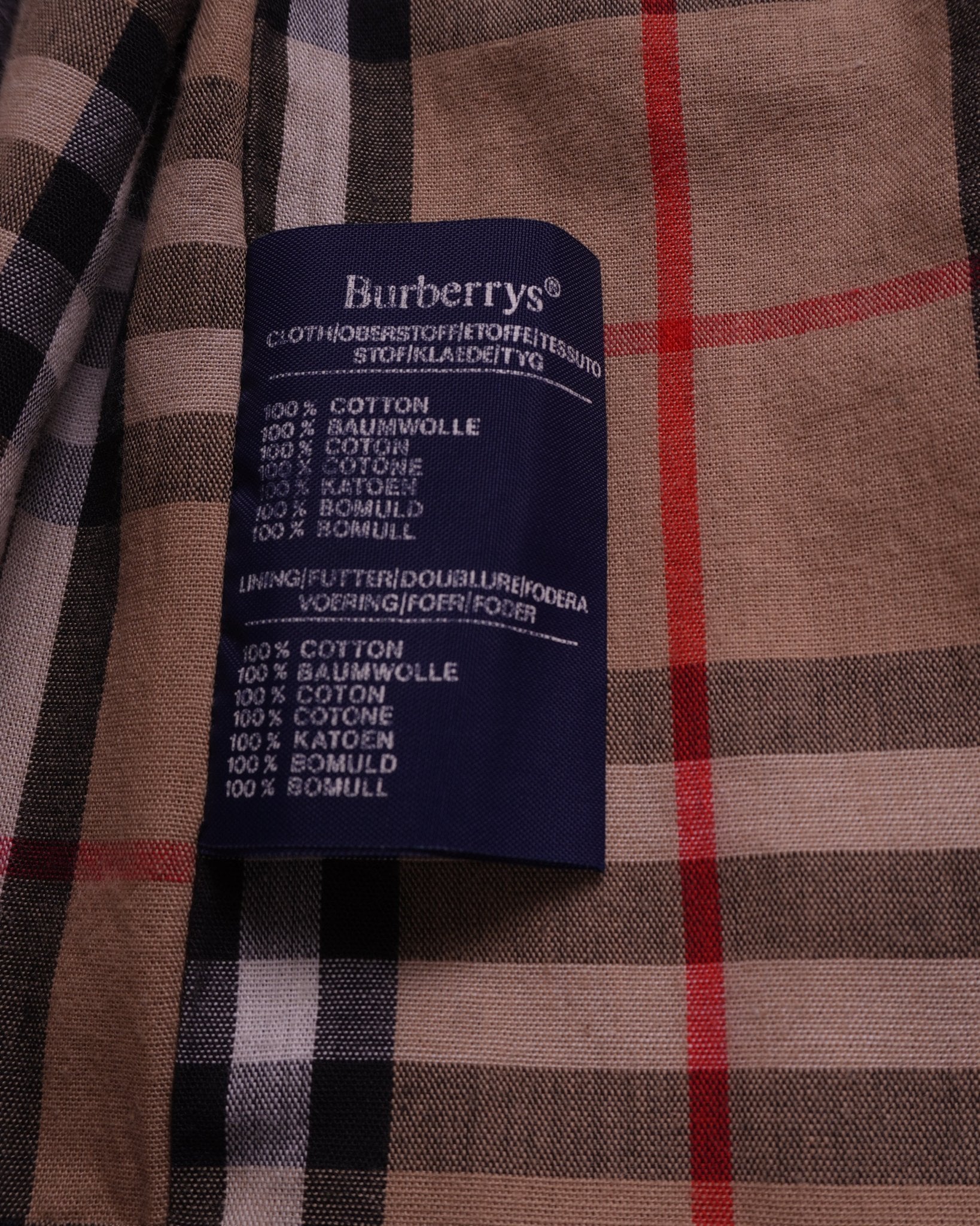 Burberry 1990's Beige Cotton Trenchcoat - L