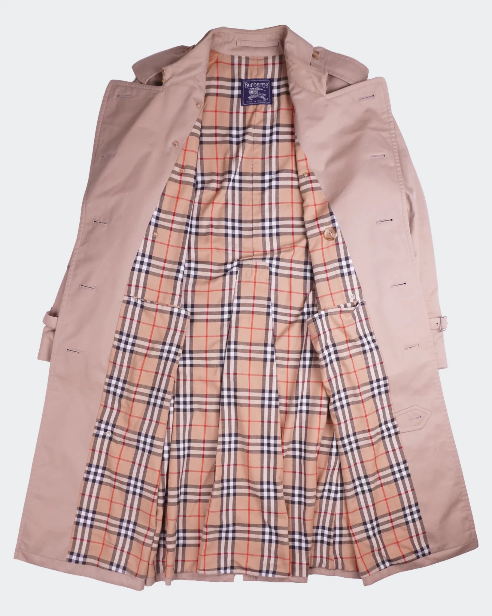 Burberry 1990's Beige Cotton Trenchcoat - M